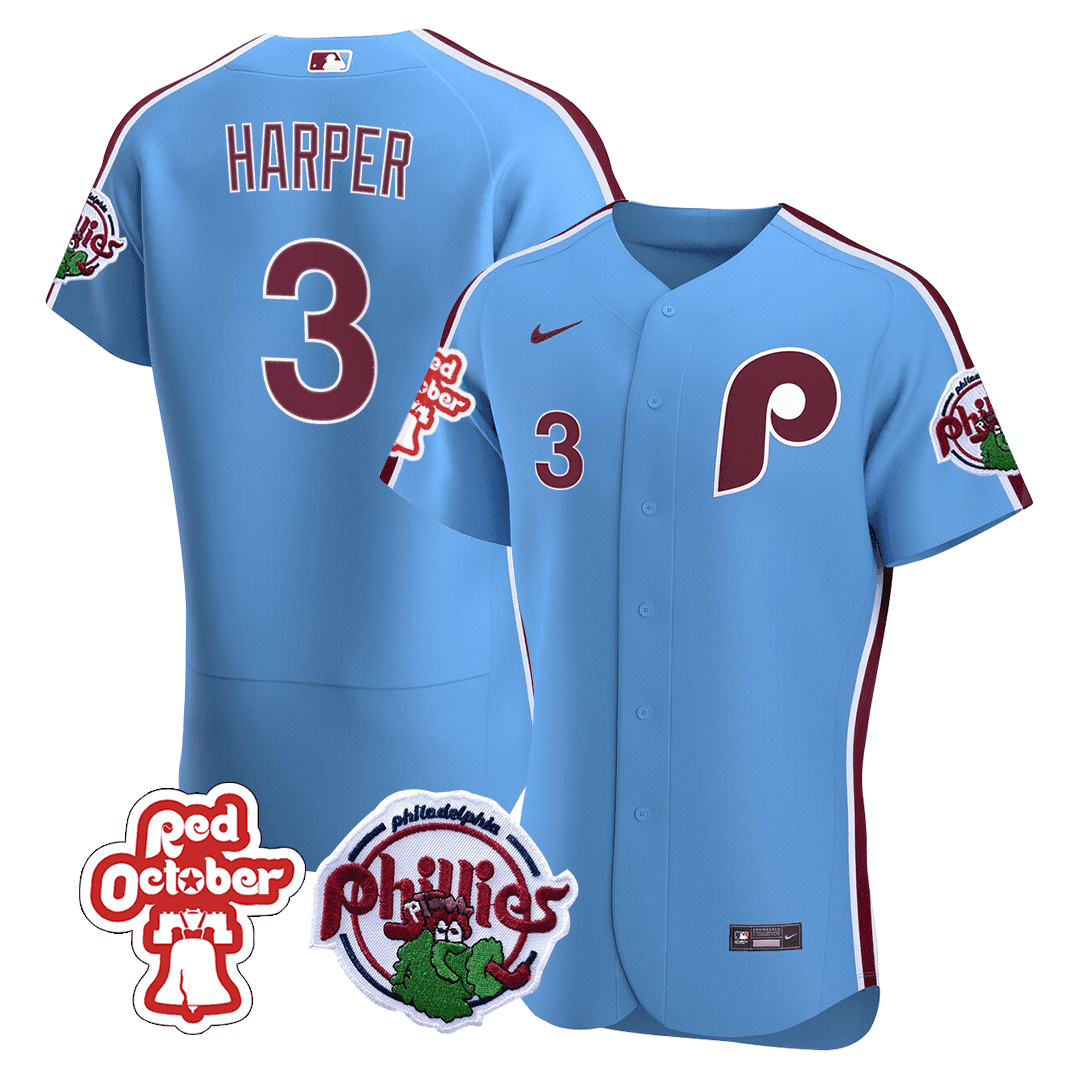Men’s Philadelphia Red October Patch Flex Base Jersey