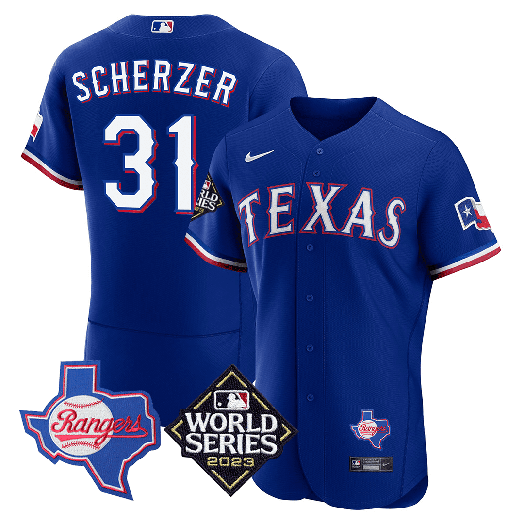 Men’s Texas Texas State & 2023 World Series Patch Jersey