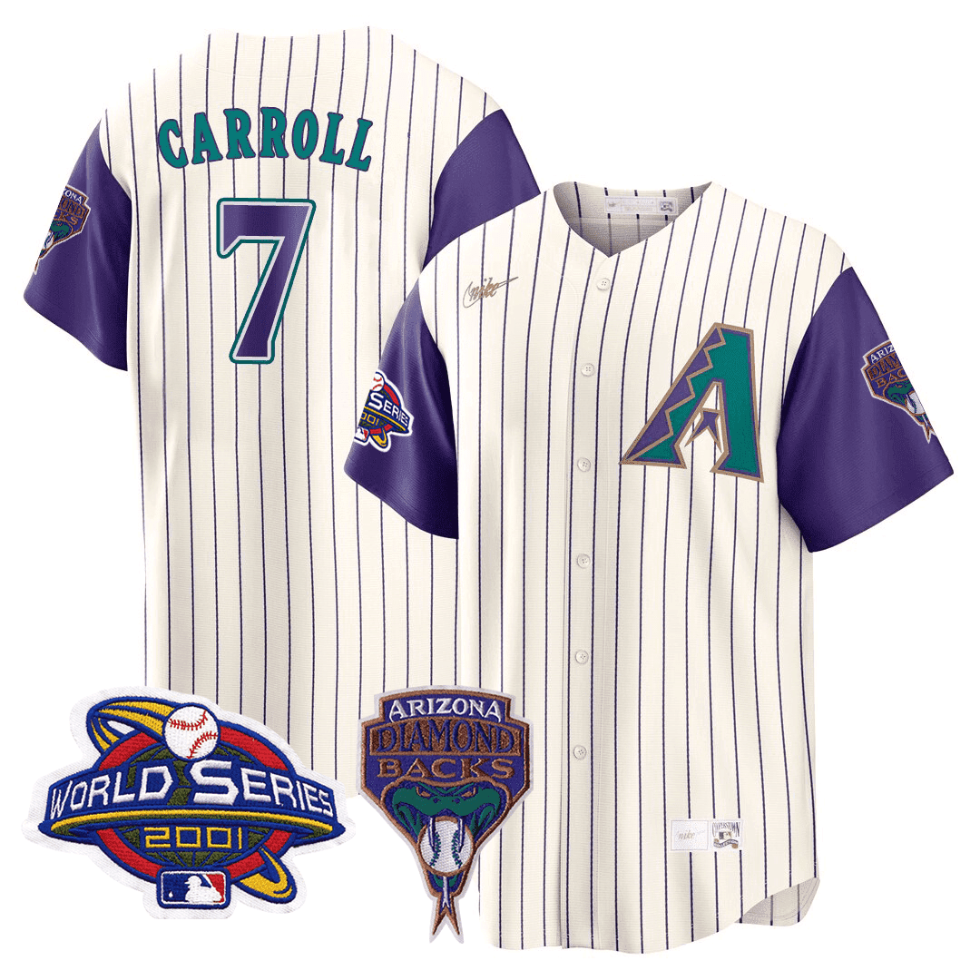 Men’s Arizona 2001 World Series Patch Throwback Jersey