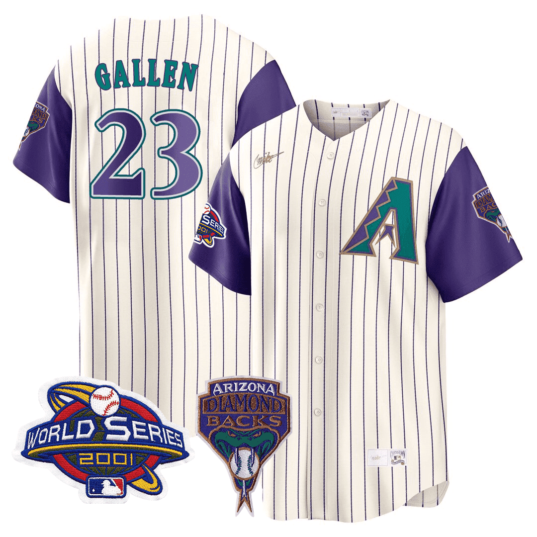 Men’s Arizona 2001 World Series Patch Throwback Jersey