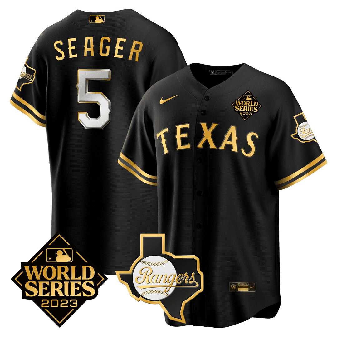 Men’s Texas 2023 World Series & Texas State Patch Gold Jersey