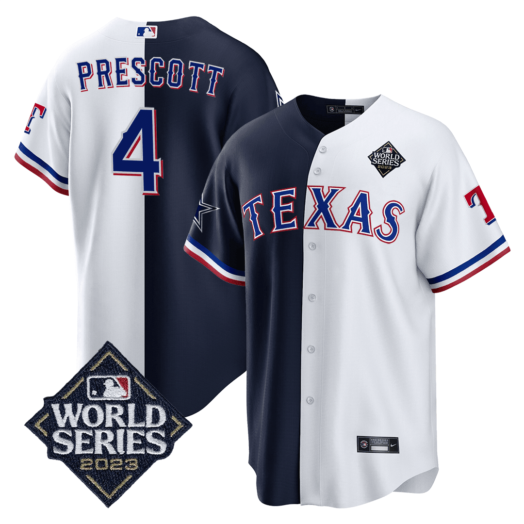 Men’s Split Rangers – 2023 World Series Patch Cool Base Jersey