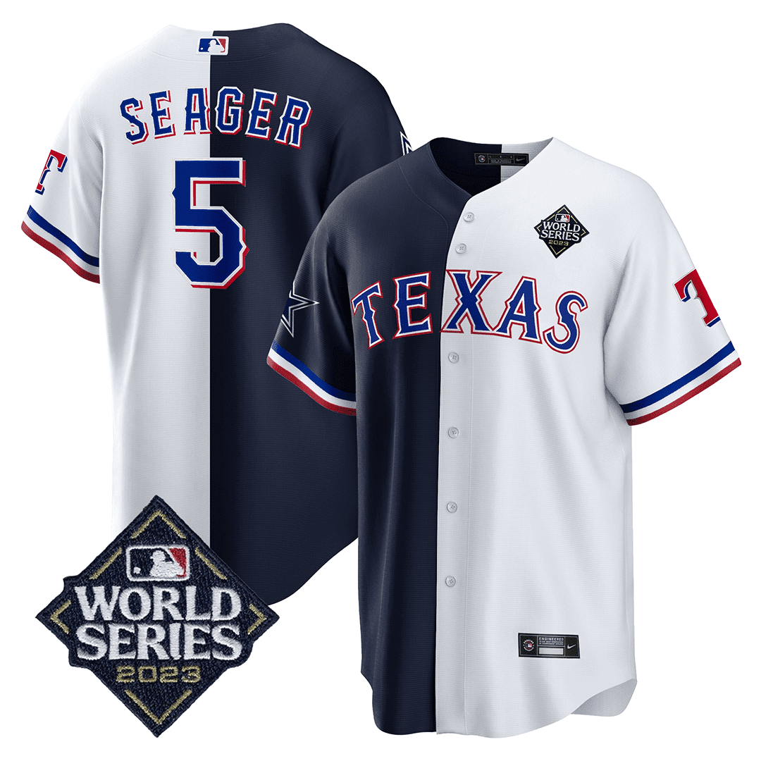 Men’s Split Rangers – 2023 World Series Patch Cool Base Jersey