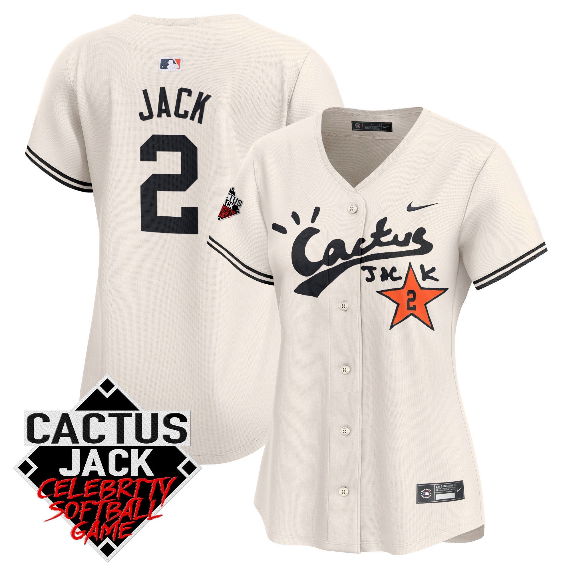 Women’s Cactus Jack Celebrity Softball Game Patch Vapor Premier Limited Jersey V2