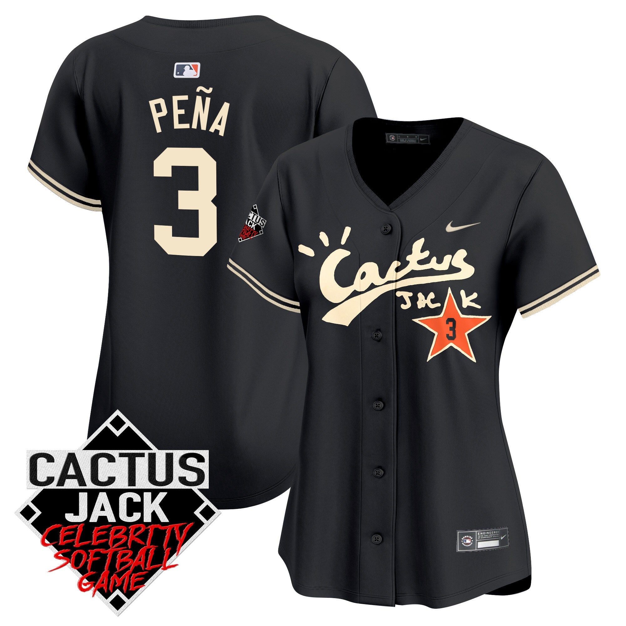 Women’s Cactus Jack Celebrity Softball Game Patch Vapor Premier Limited Jersey V2