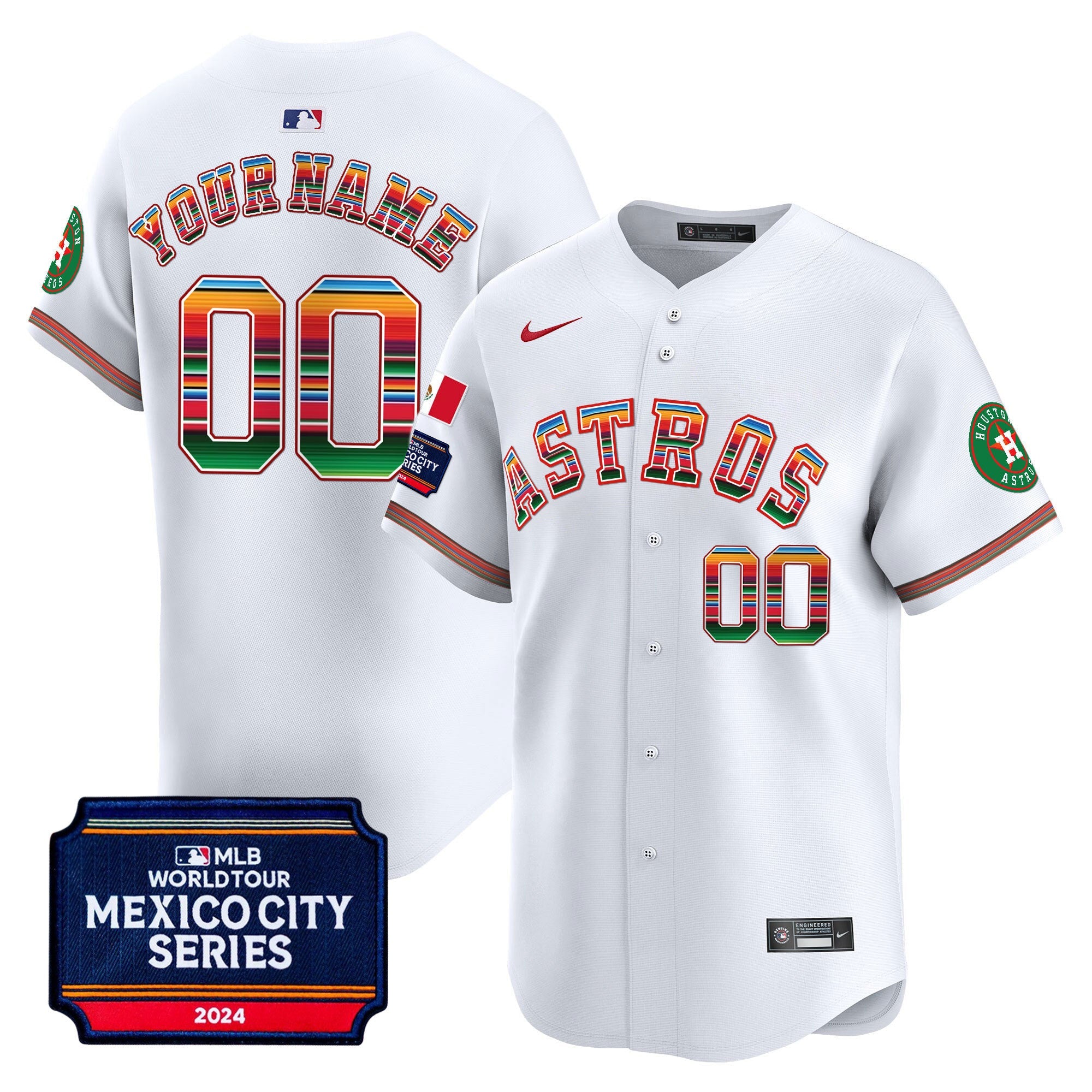 Houston 2024 Mexico City Series Patch Vapor Premier Limited Custom Jersey