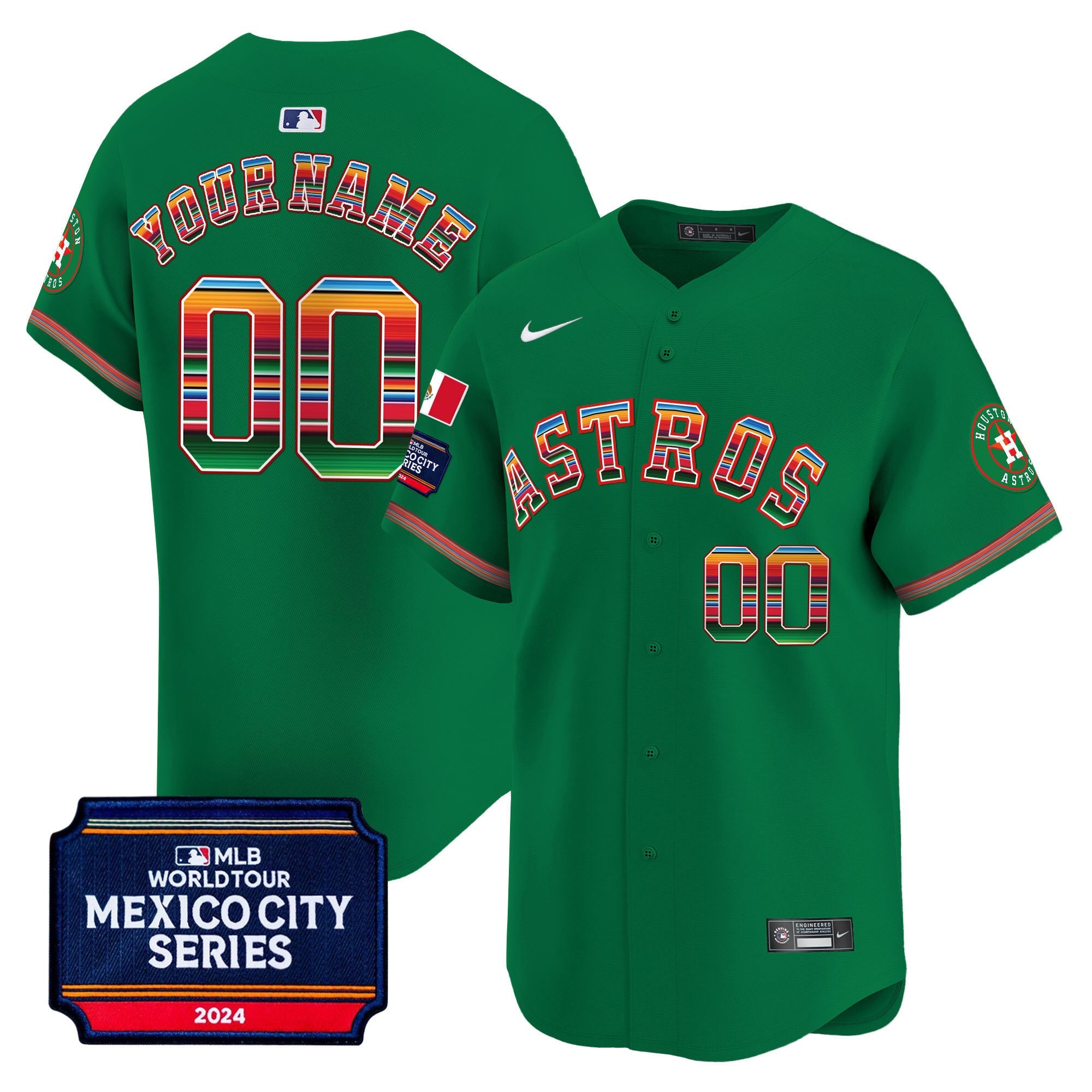 Houston 2024 Mexico City Series Patch Vapor Premier Limited Custom Jersey