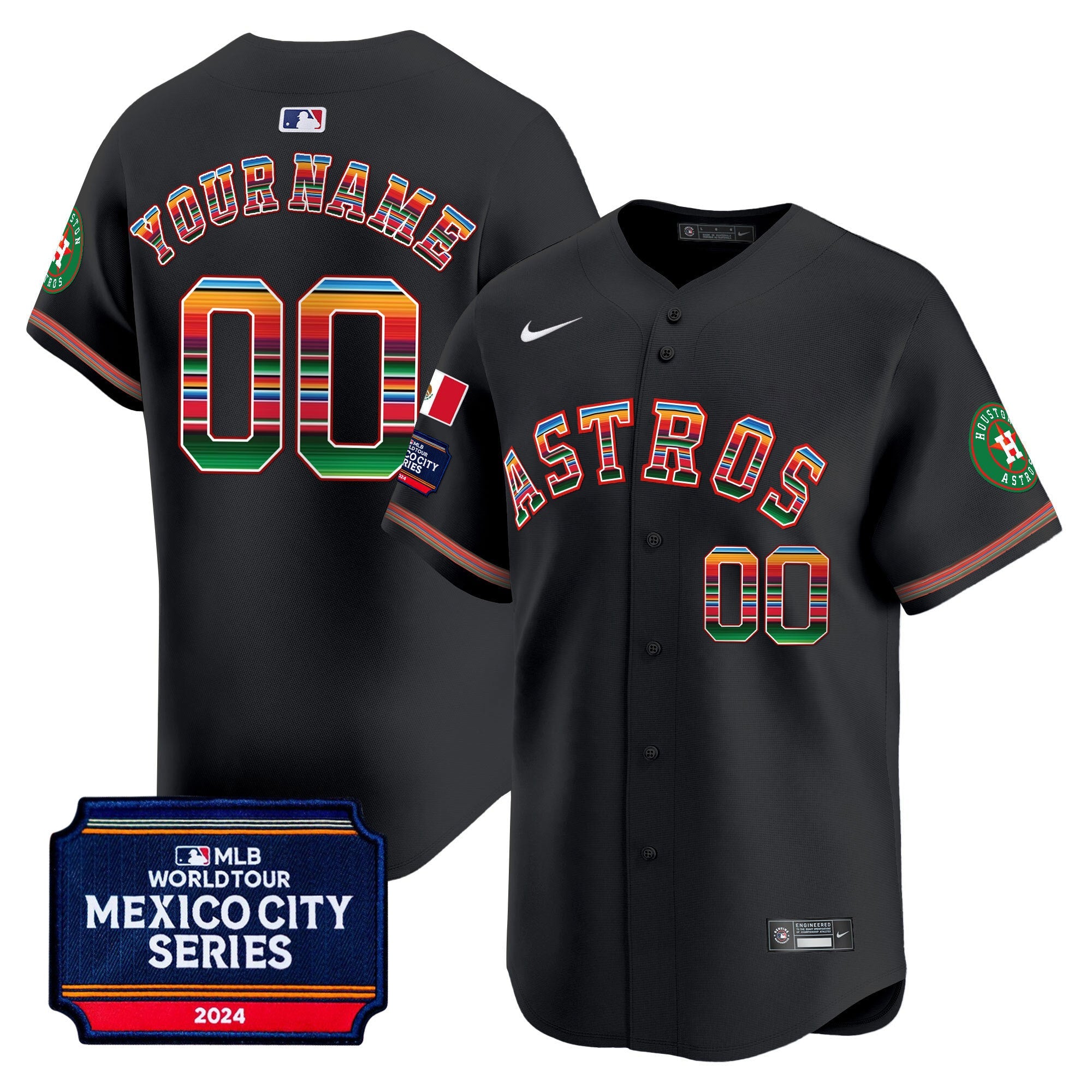 Houston 2024 Mexico City Series Patch Vapor Premier Limited Custom Jersey