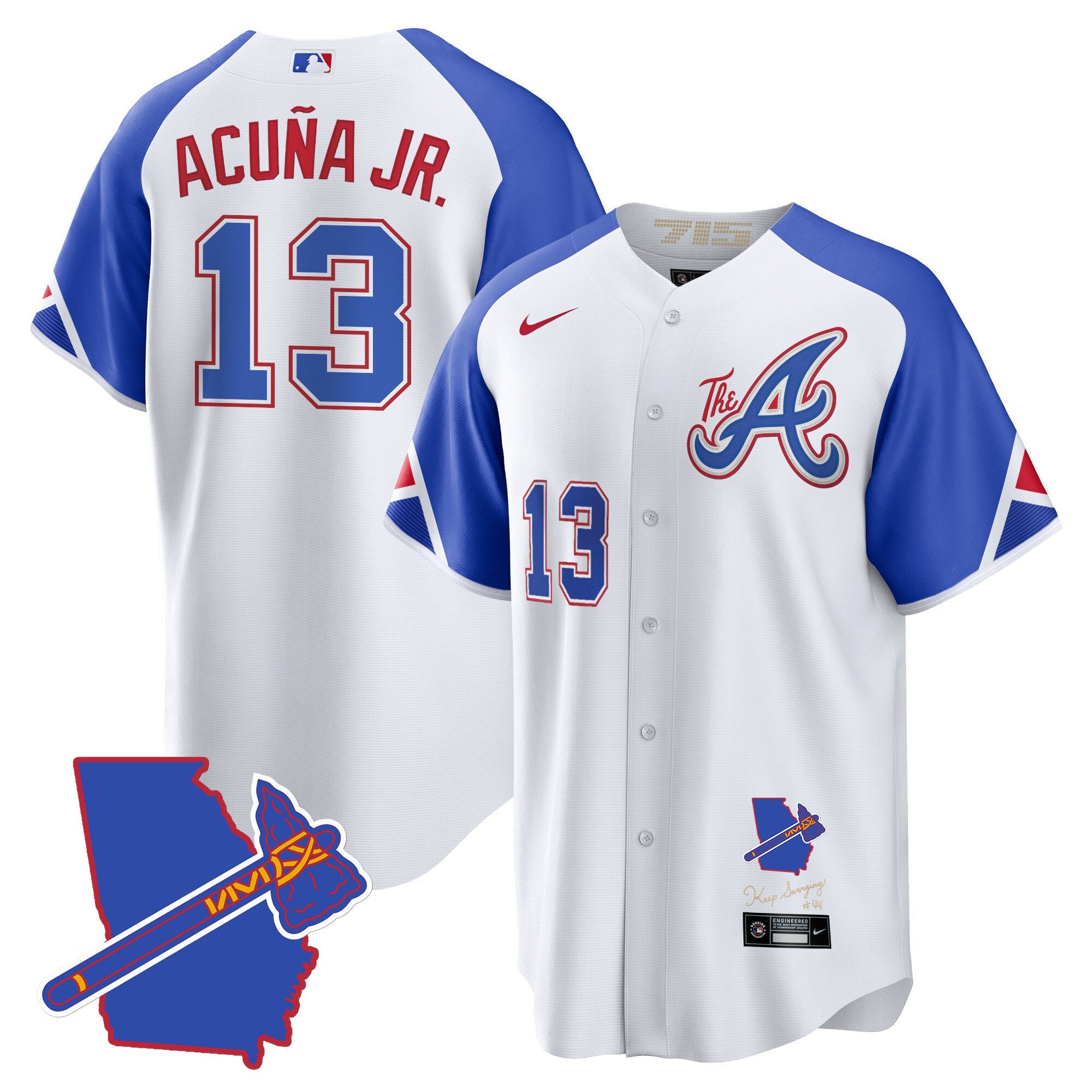 Men’s Atlanta The A Gold Cool Base Jersey – Georgia Patch
