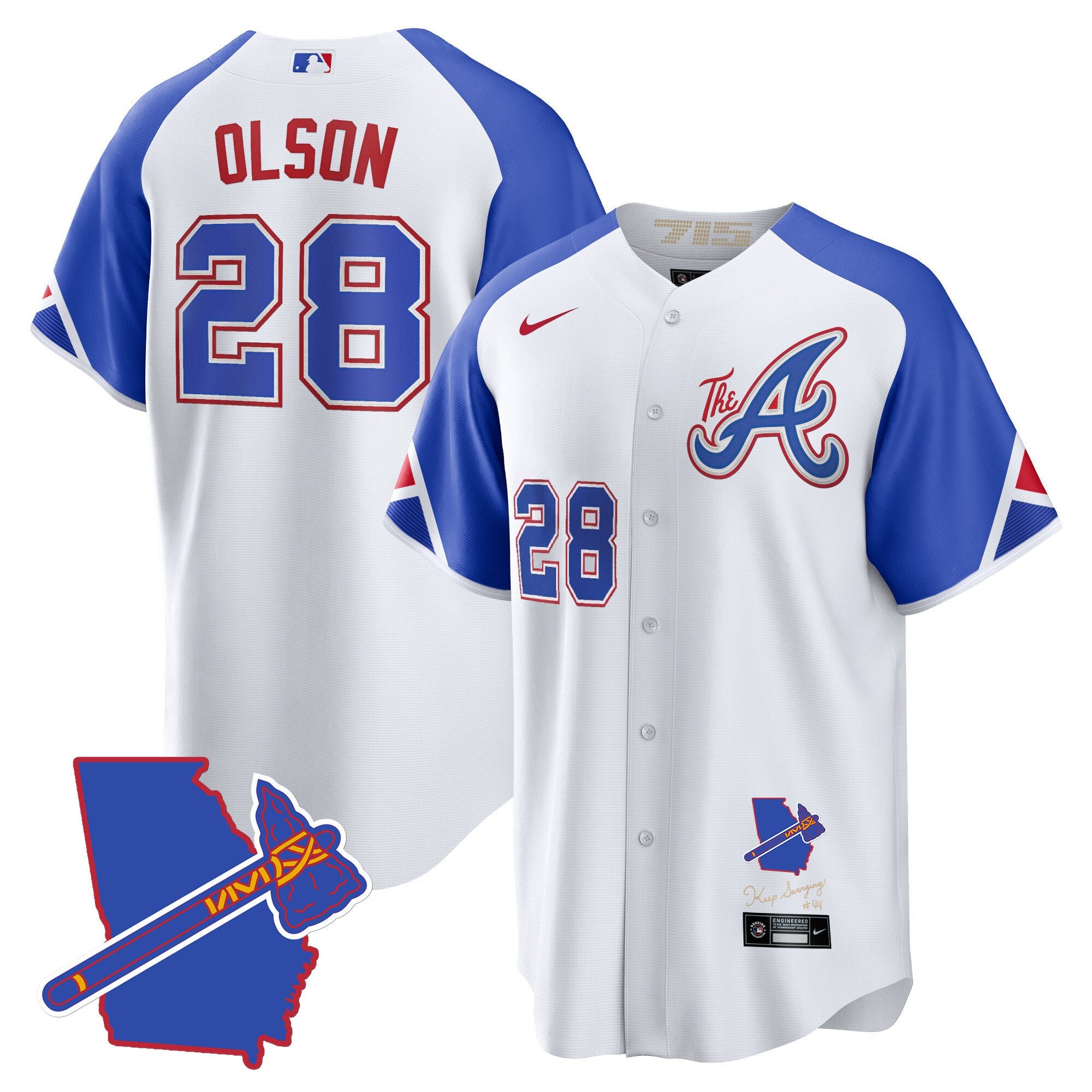 Men’s Atlanta The A Gold Cool Base Jersey – Georgia Patch