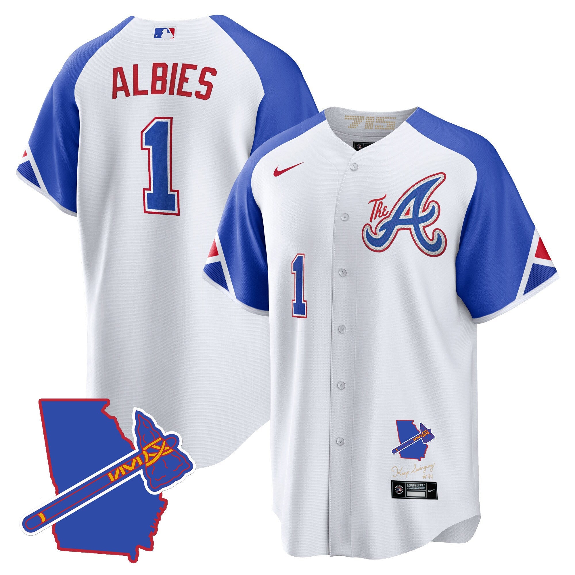 Men’s Atlanta The A Gold Cool Base Jersey – Georgia Patch