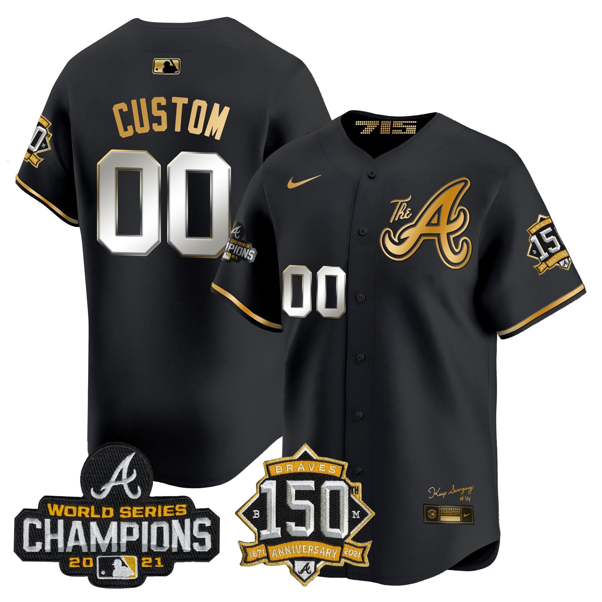 Atlanta Champions & 150th Patch Vapor Premier Limited Custom Jersey