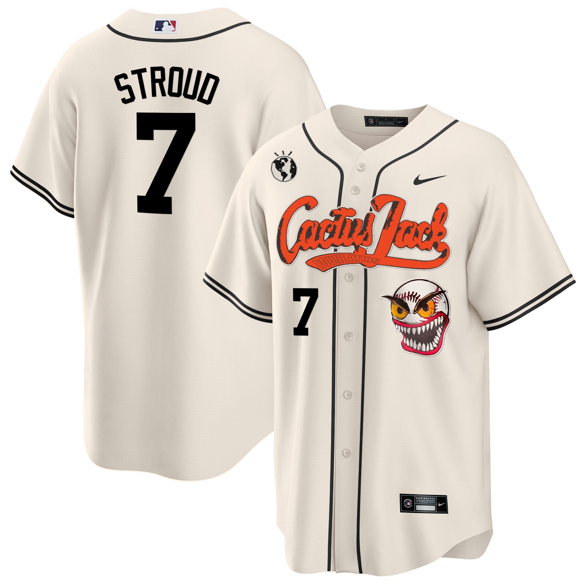 Men’s Houston Cactus Jack Cool Base Jersey – Stitched