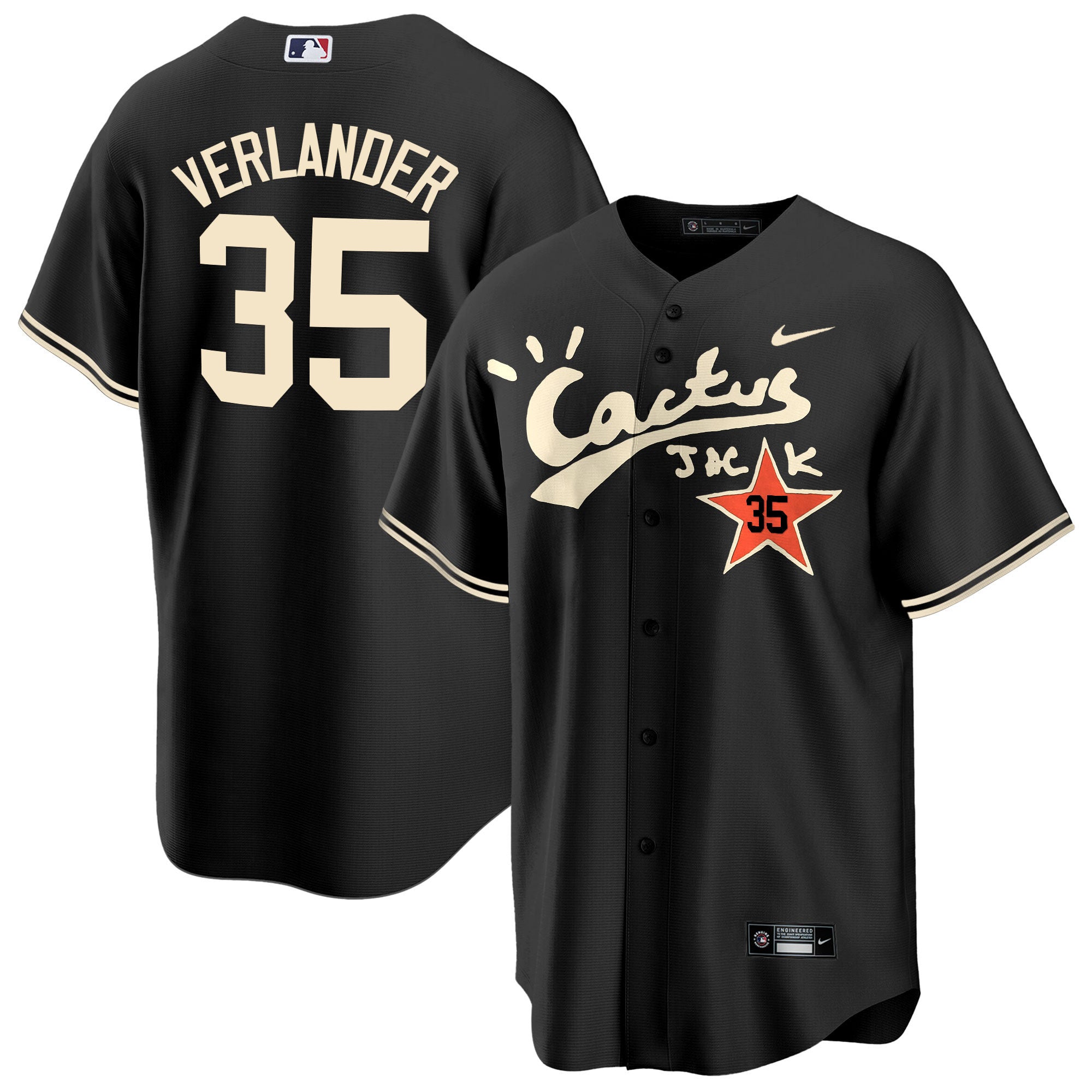 Men’s Houston Cactus Jack Cool Base Jersey V2 – Stitched