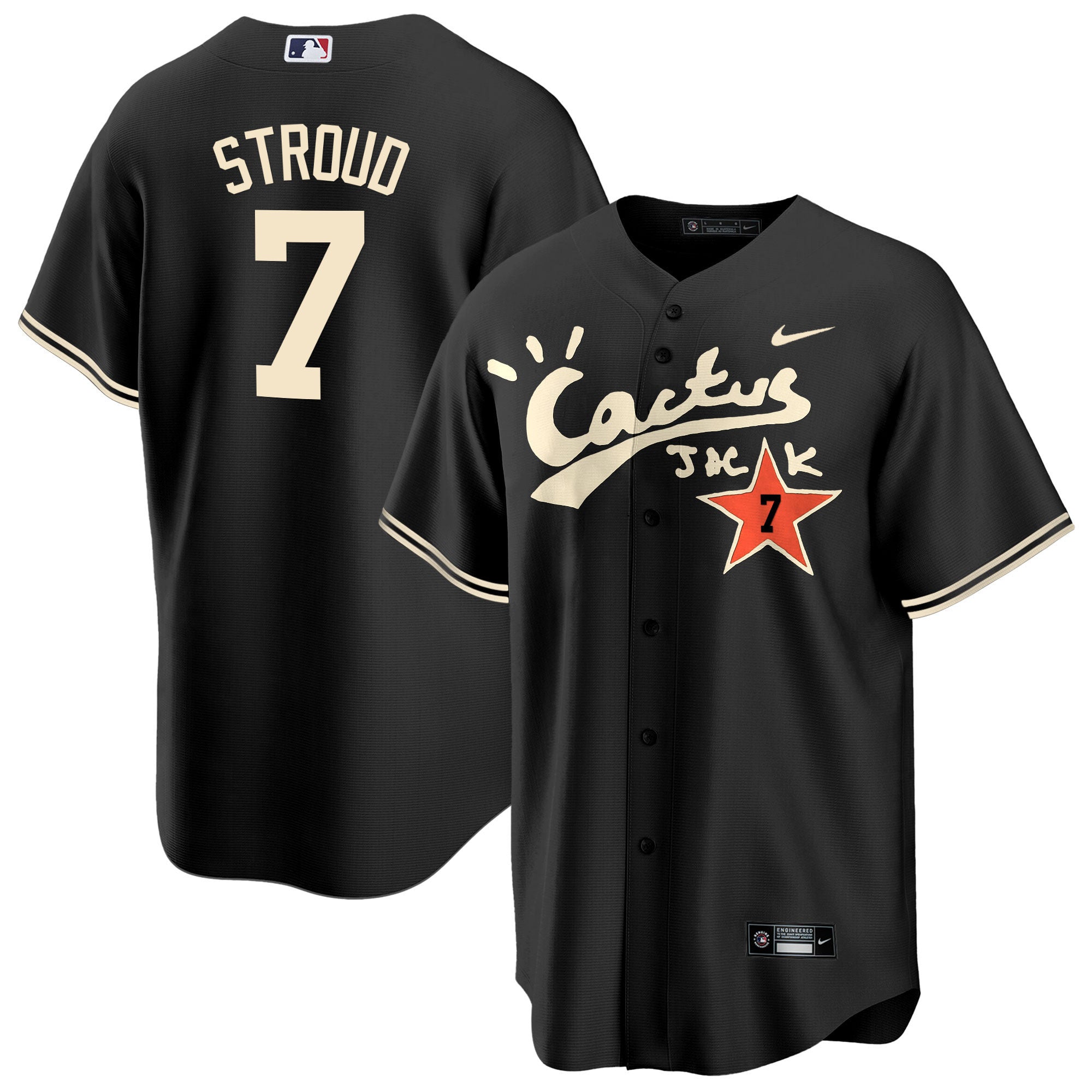 Men’s Houston Cactus Jack Cool Base Jersey V2 – Stitched