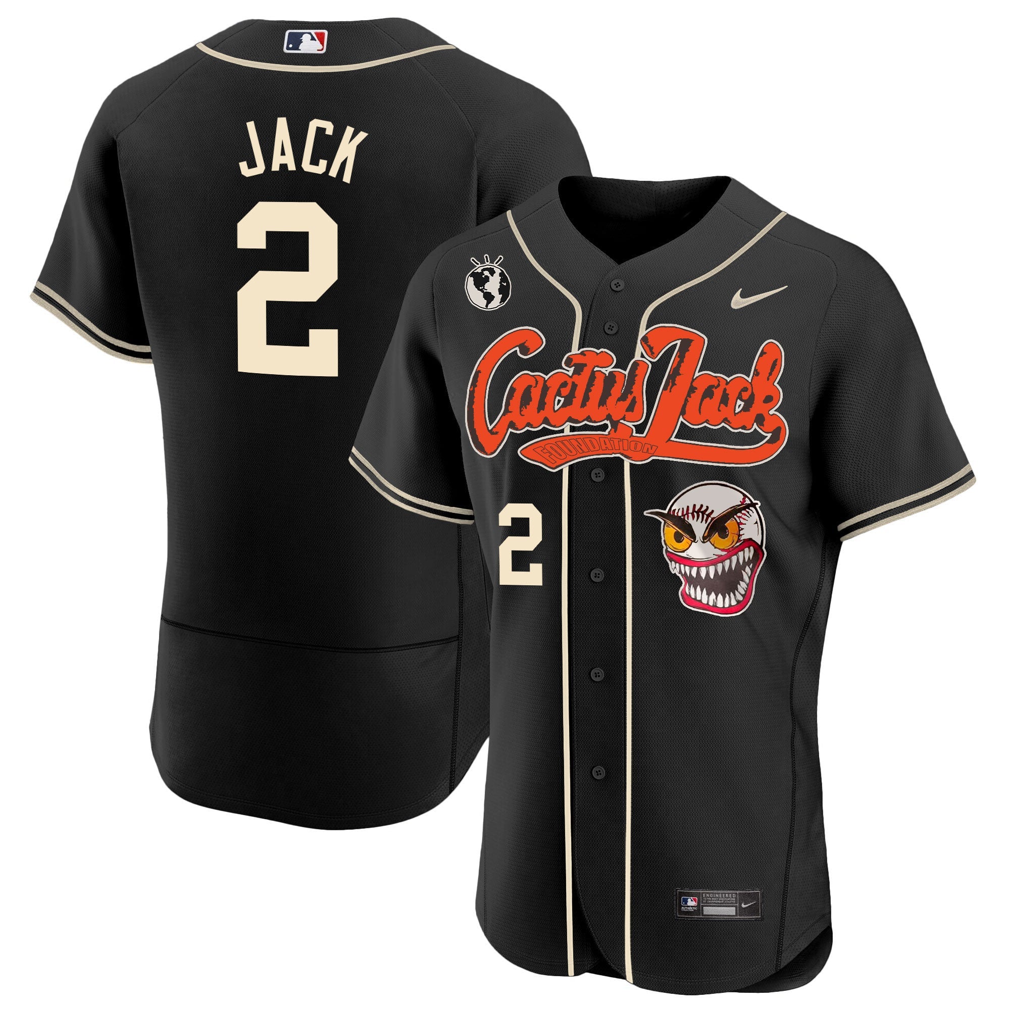Men’s Houston Cactus Jack Flex Base Jersey – Stitched