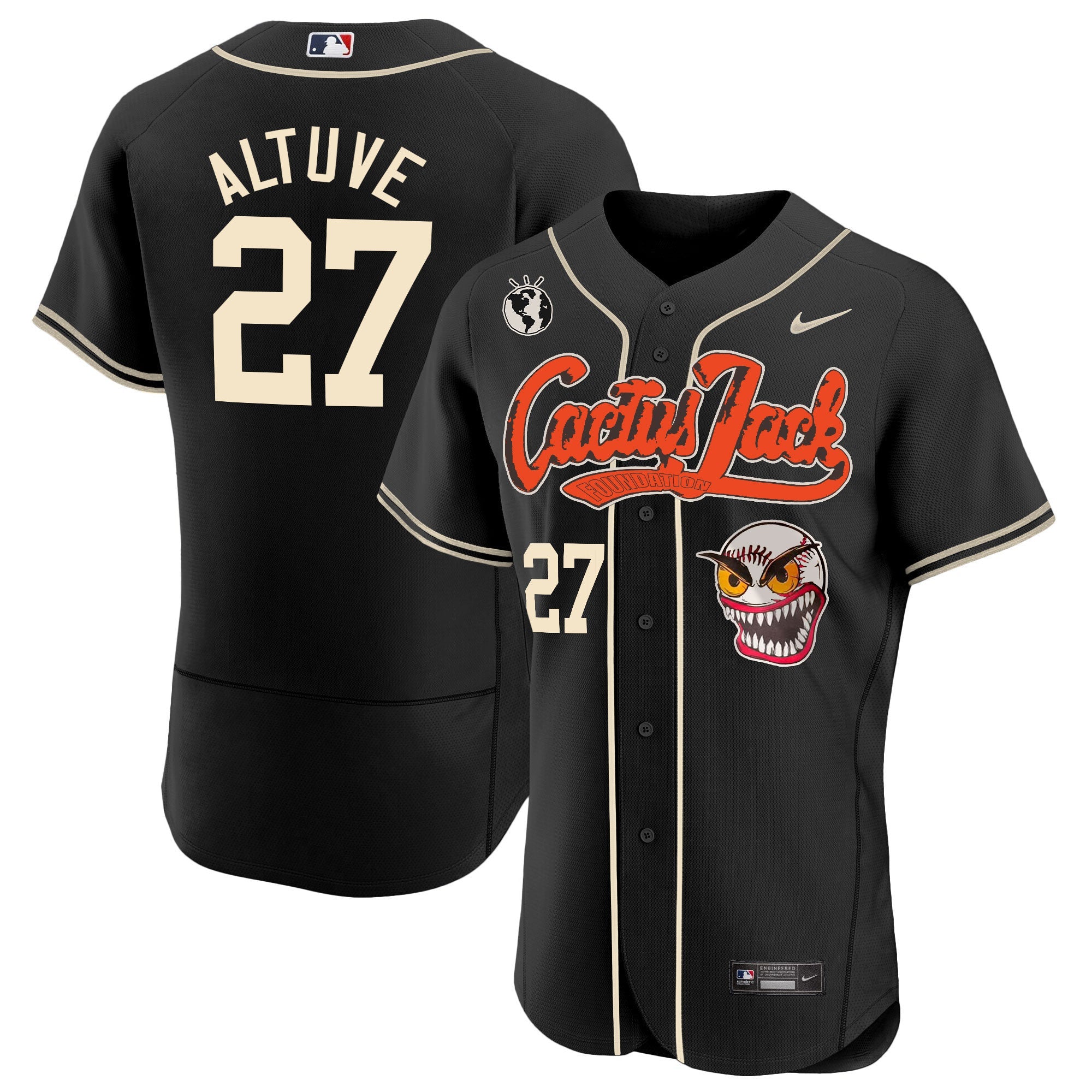 Men’s Houston Cactus Jack Flex Base Jersey – Stitched