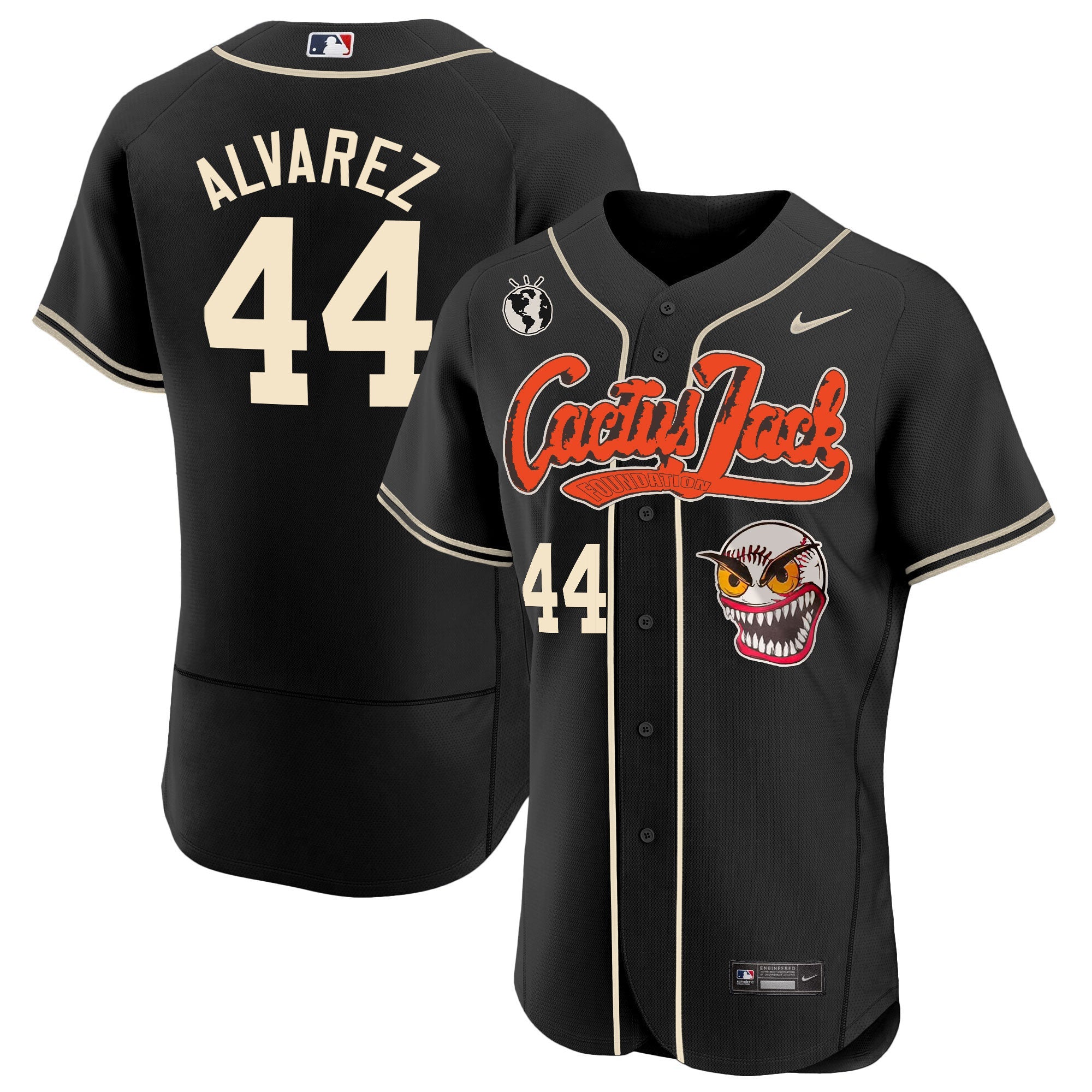Men’s Houston Cactus Jack Flex Base Jersey – Stitched