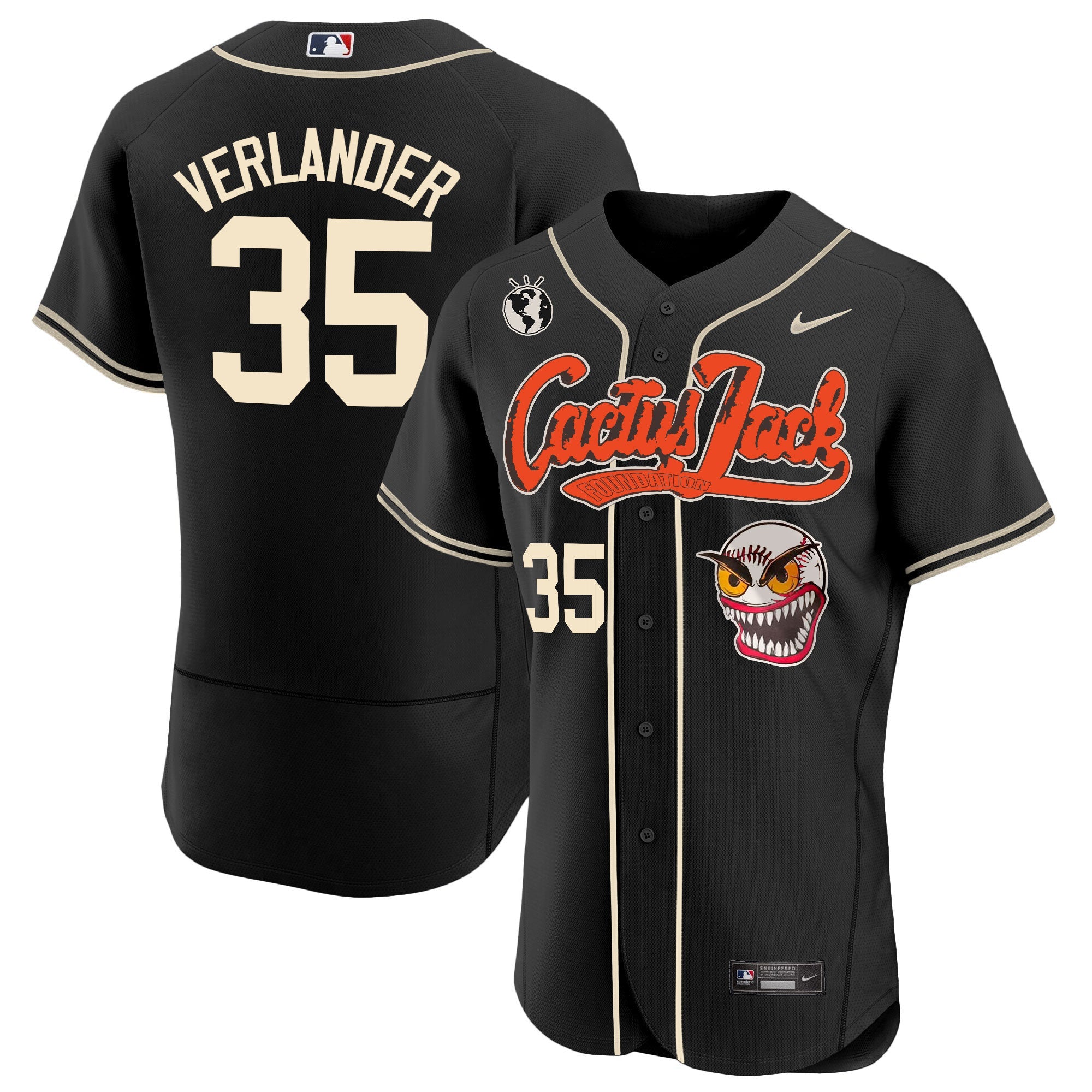 Men’s Houston Cactus Jack Flex Base Jersey – Stitched