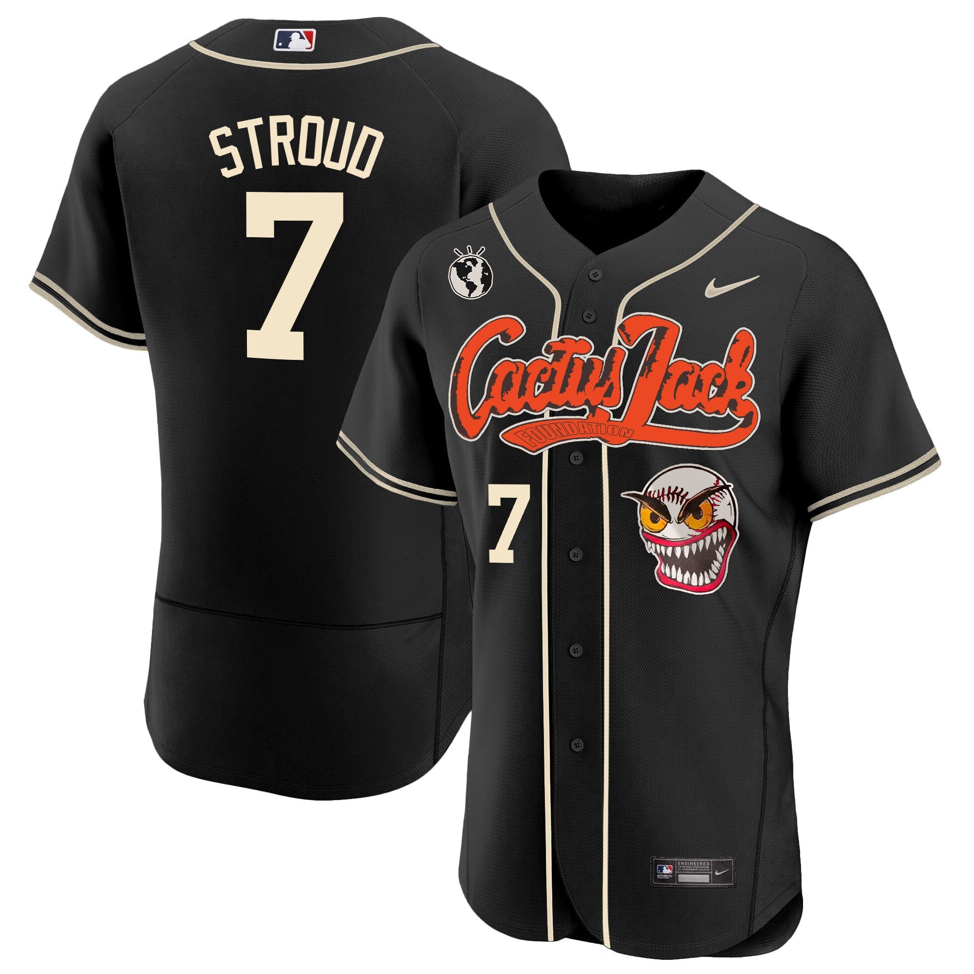 Men’s Houston Cactus Jack Flex Base Jersey – Stitched