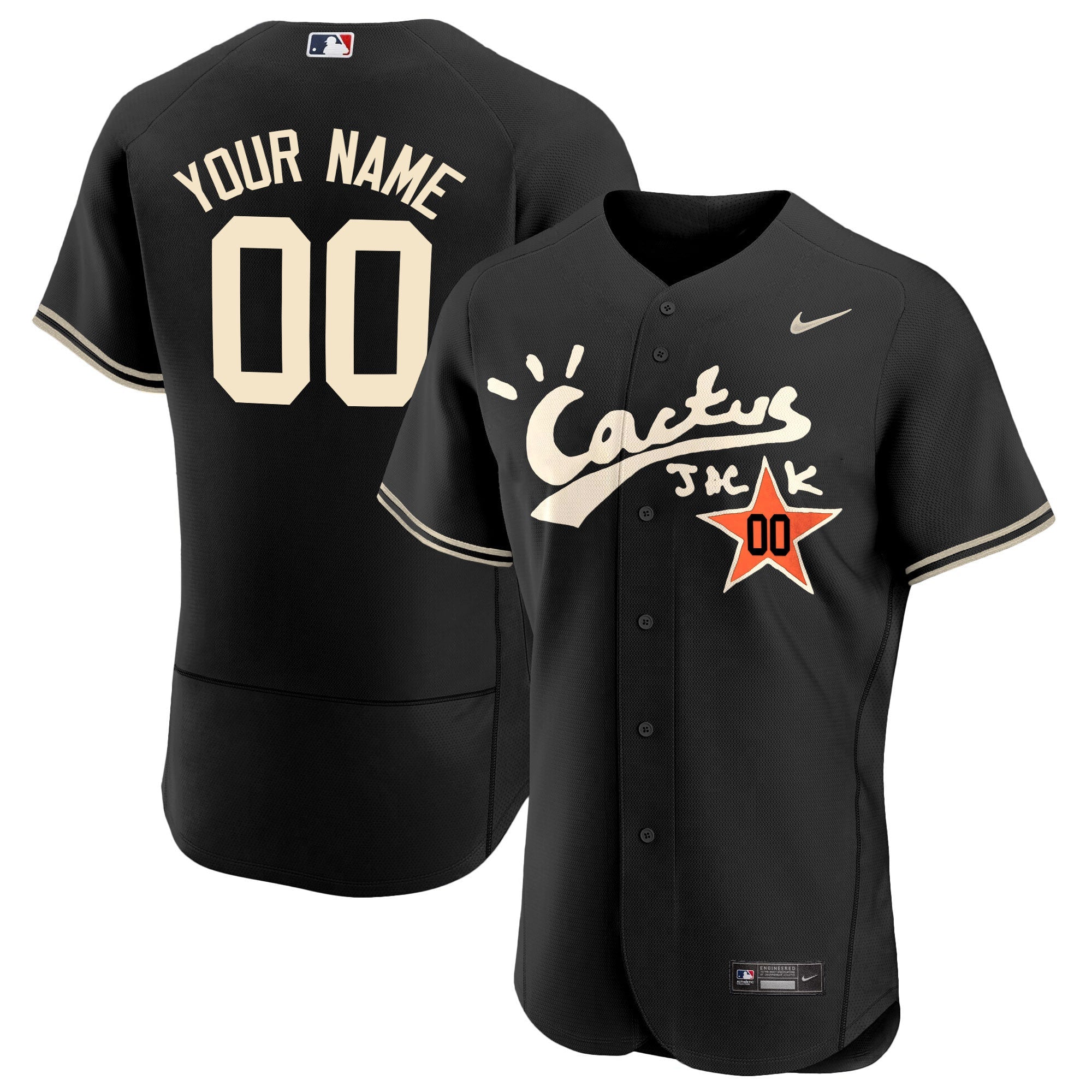 Houston Cactus Jack Flex Base Custom Jersey V2 – Stitched