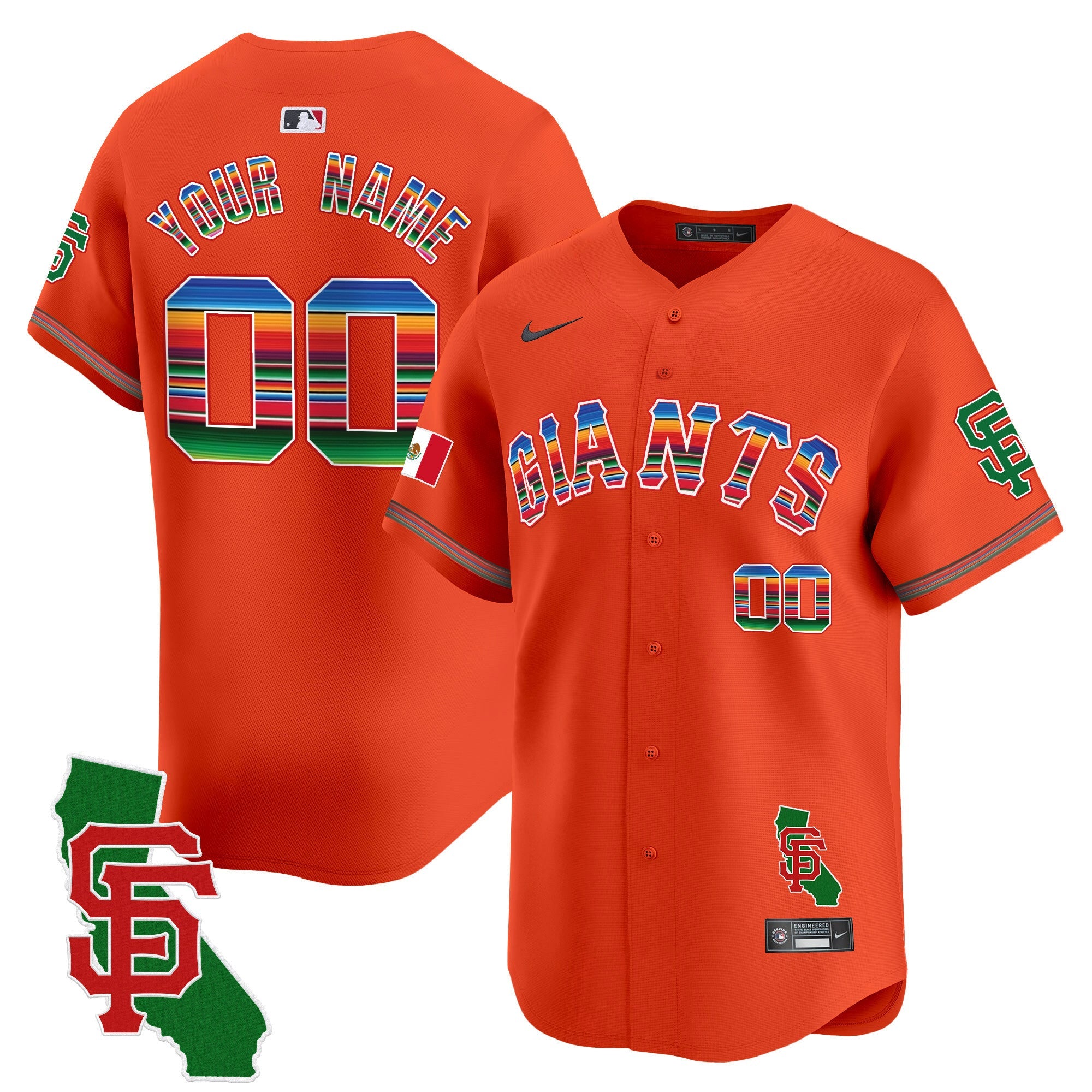 San Francisco Mexico California Patch Vapor Premier Limited Custom Jersey