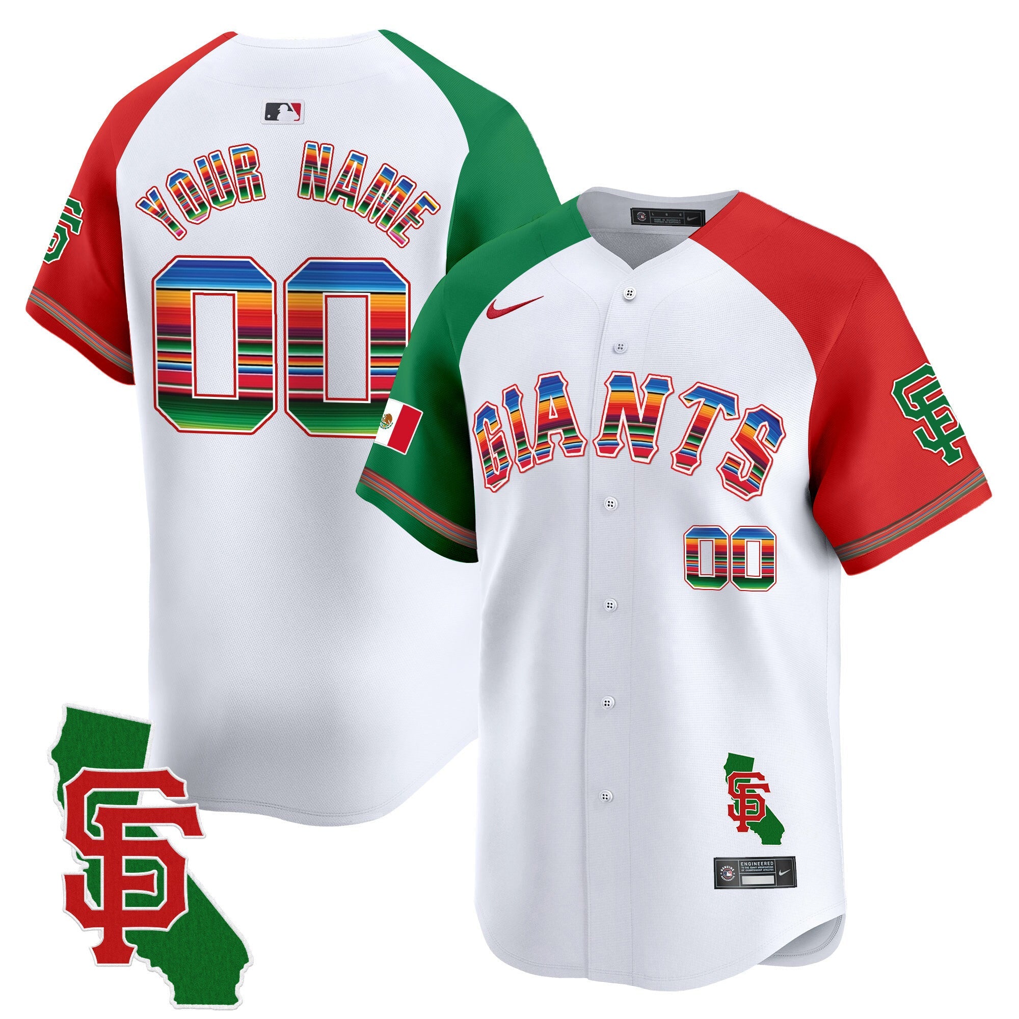 San Francisco Mexico California Patch Vapor Premier Limited Custom Jersey