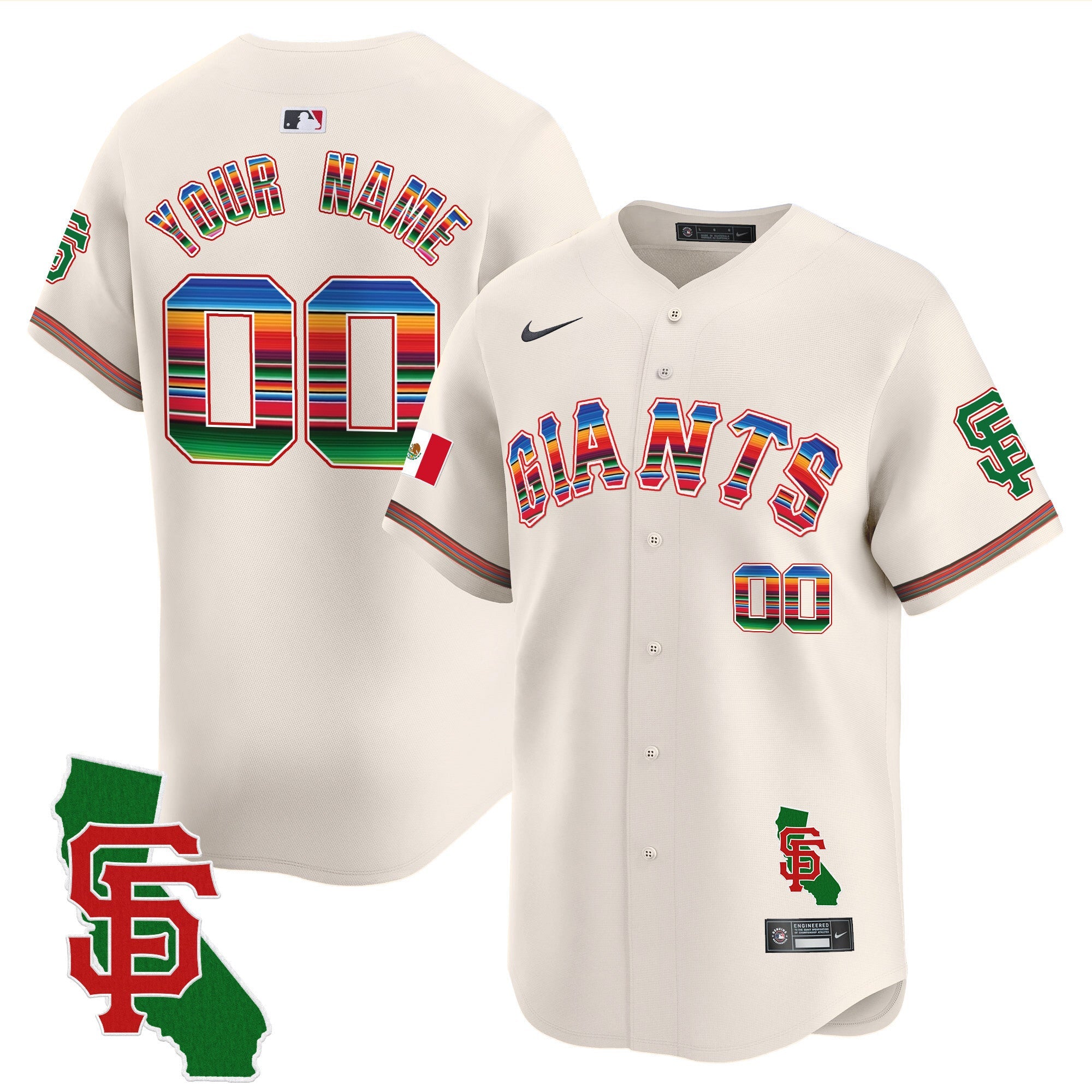 San Francisco Mexico California Patch Vapor Premier Limited Custom Jersey