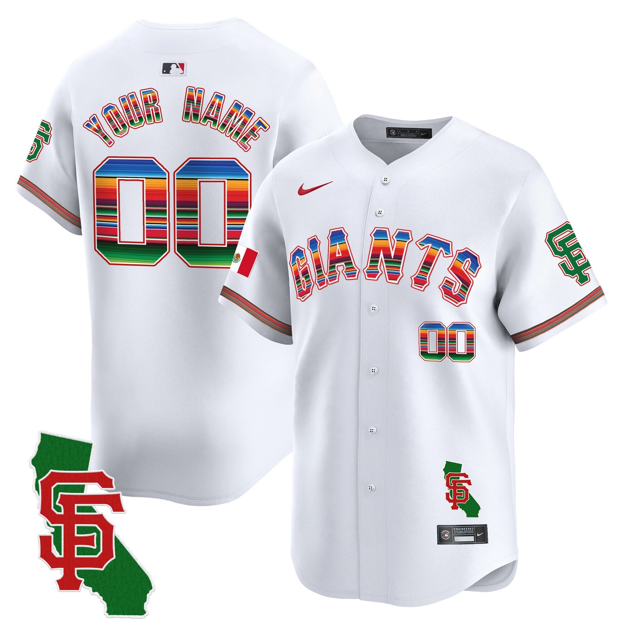 San Francisco Mexico California Patch Vapor Premier Limited Custom Jersey
