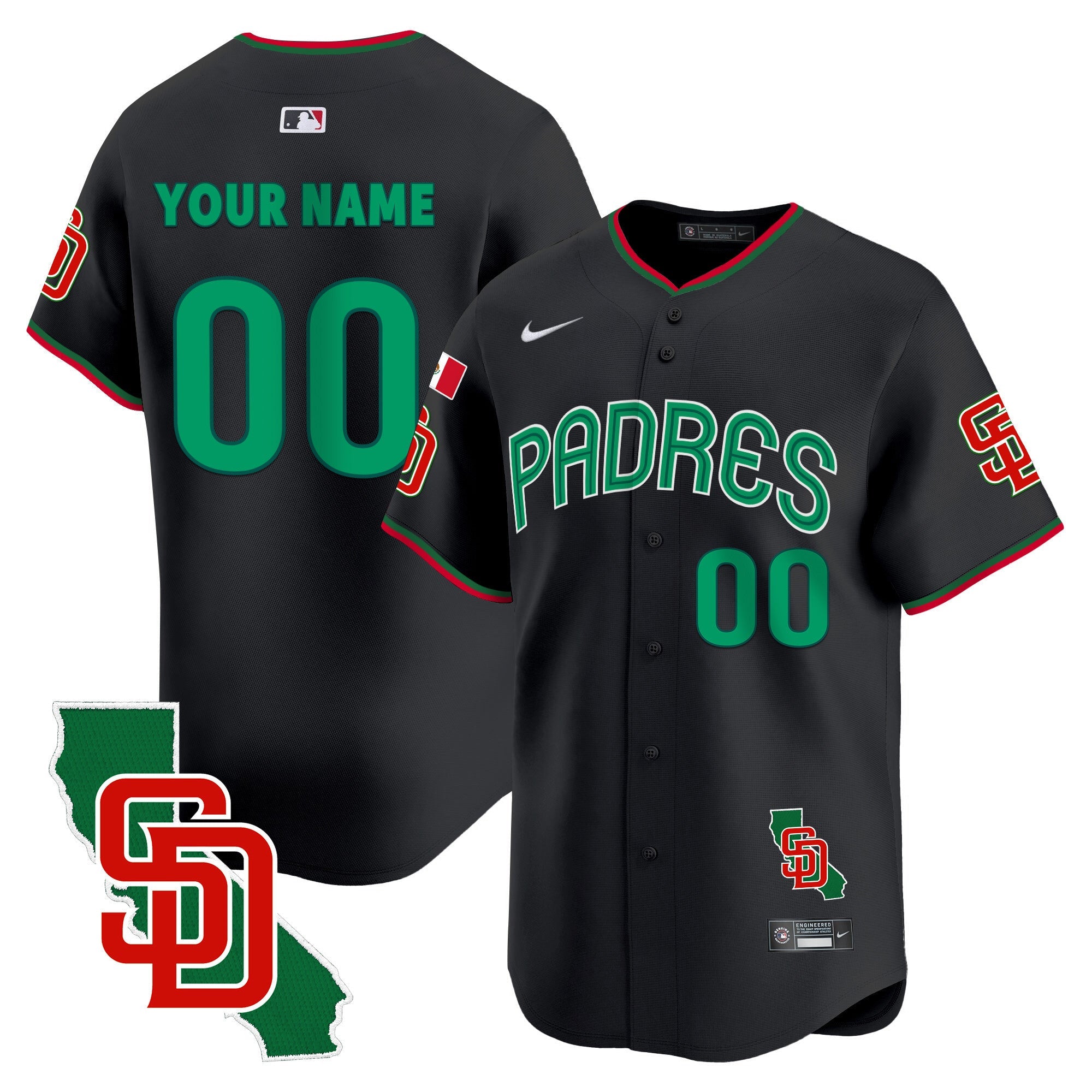 Mexico California Patch Vapor Premier Limited Custom Jersey V4