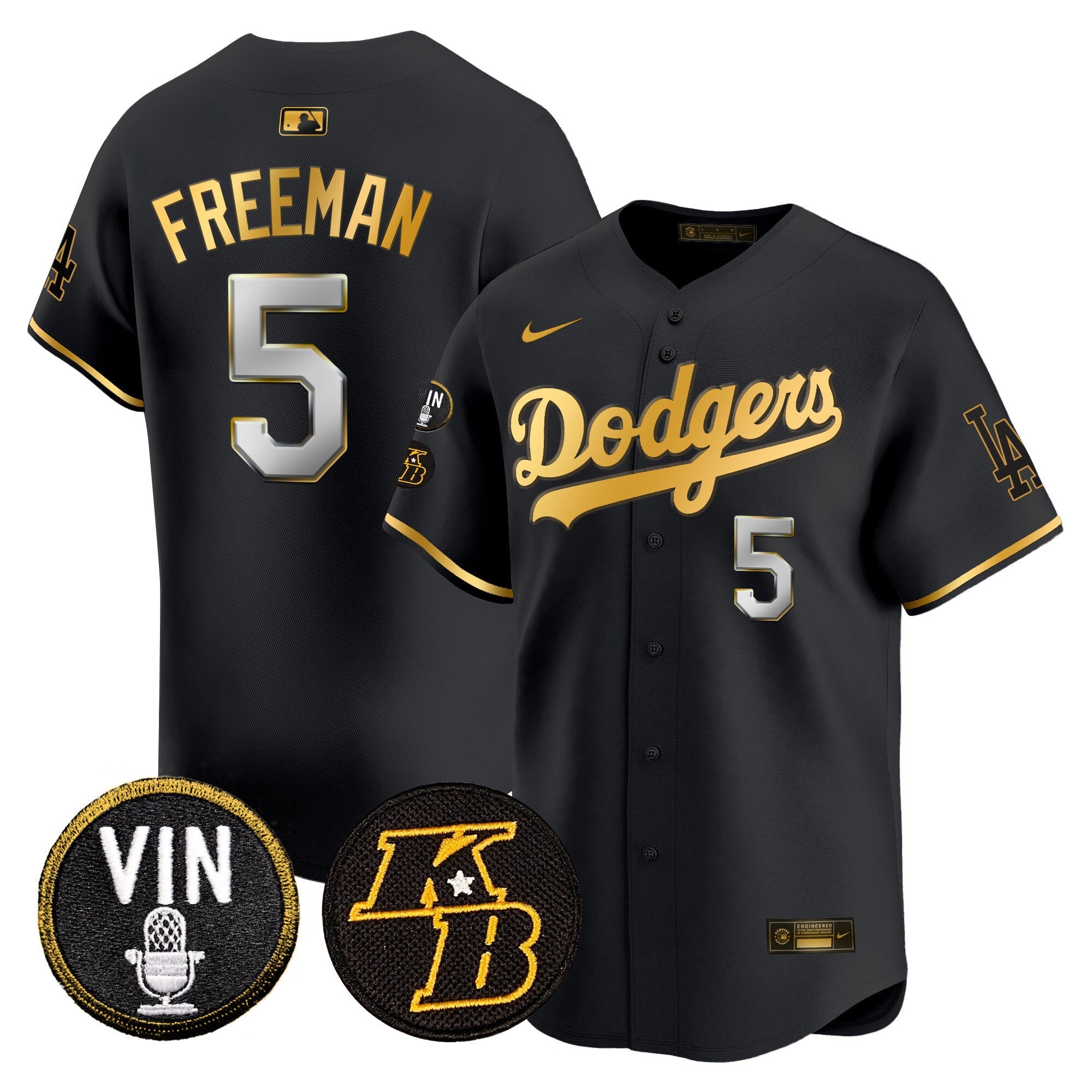 Men’s Vin & Kobe Patch Gold Trim Vapor Premier Limited Jersey