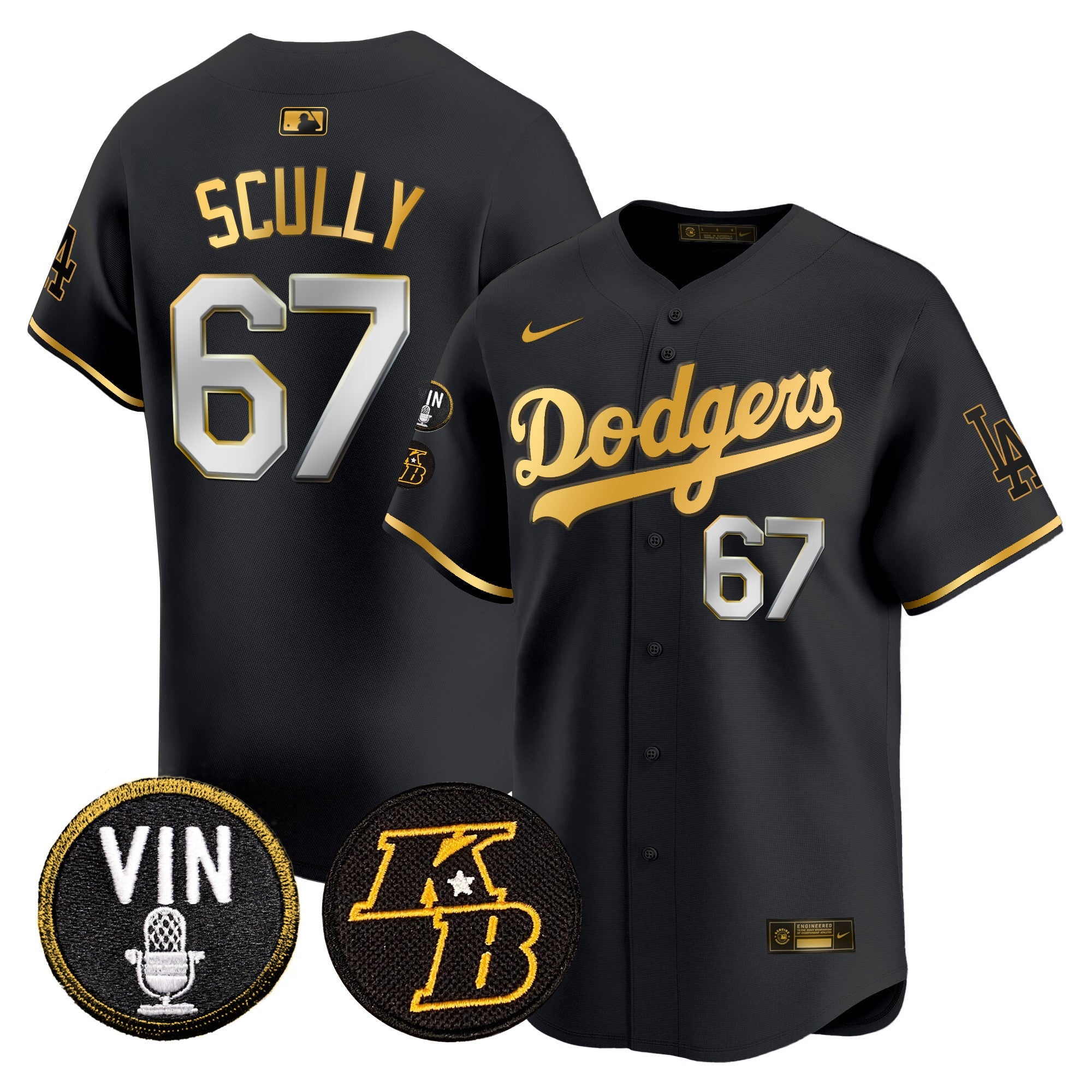 Men’s Vin & Kobe Patch Gold Trim Vapor Premier Limited Jersey