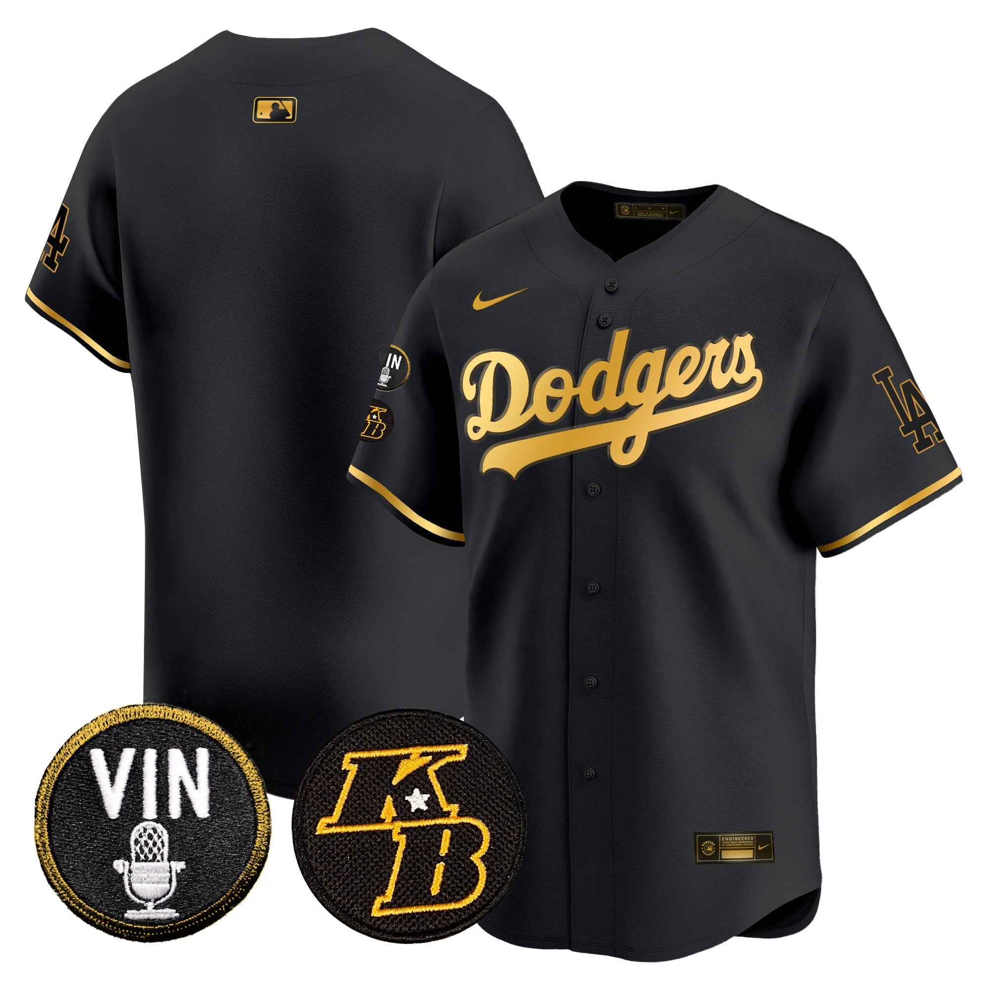 Men’s Vin & Kobe Patch Gold Trim Vapor Premier Limited Jersey