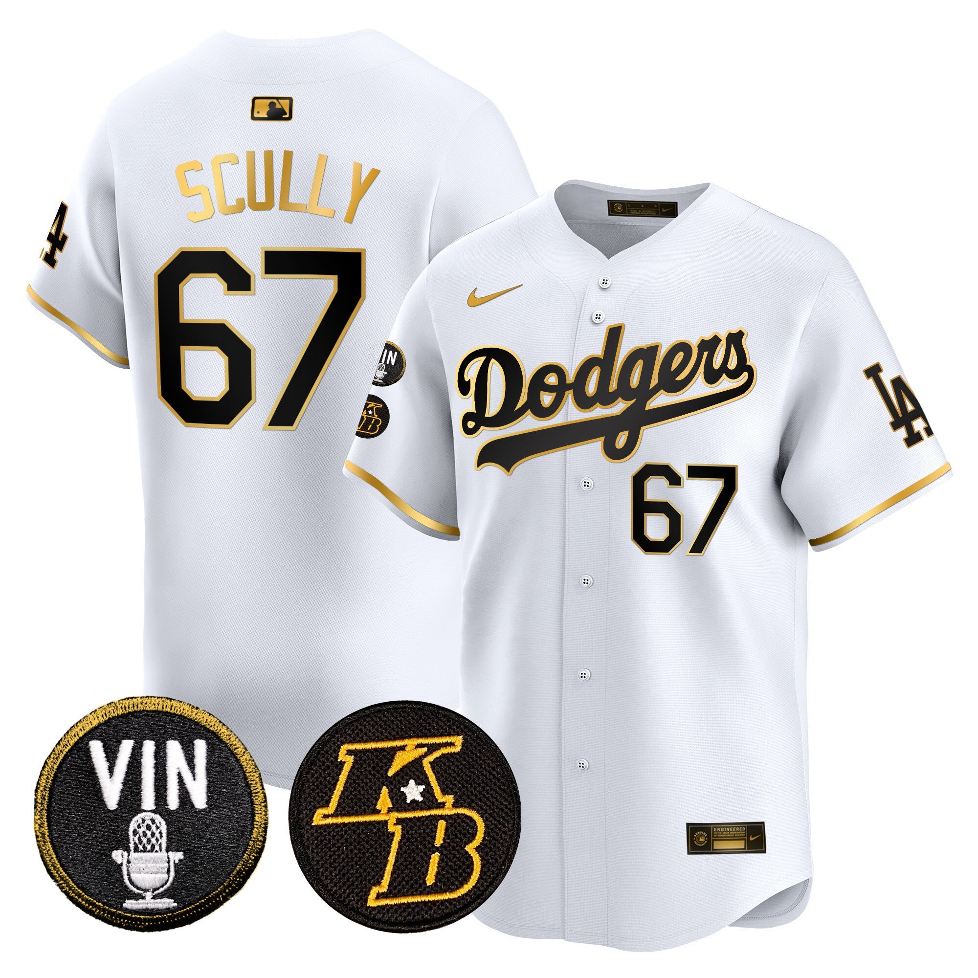 Men’s Vin & Kobe Patch Gold Trim Vapor Premier Limited Jersey