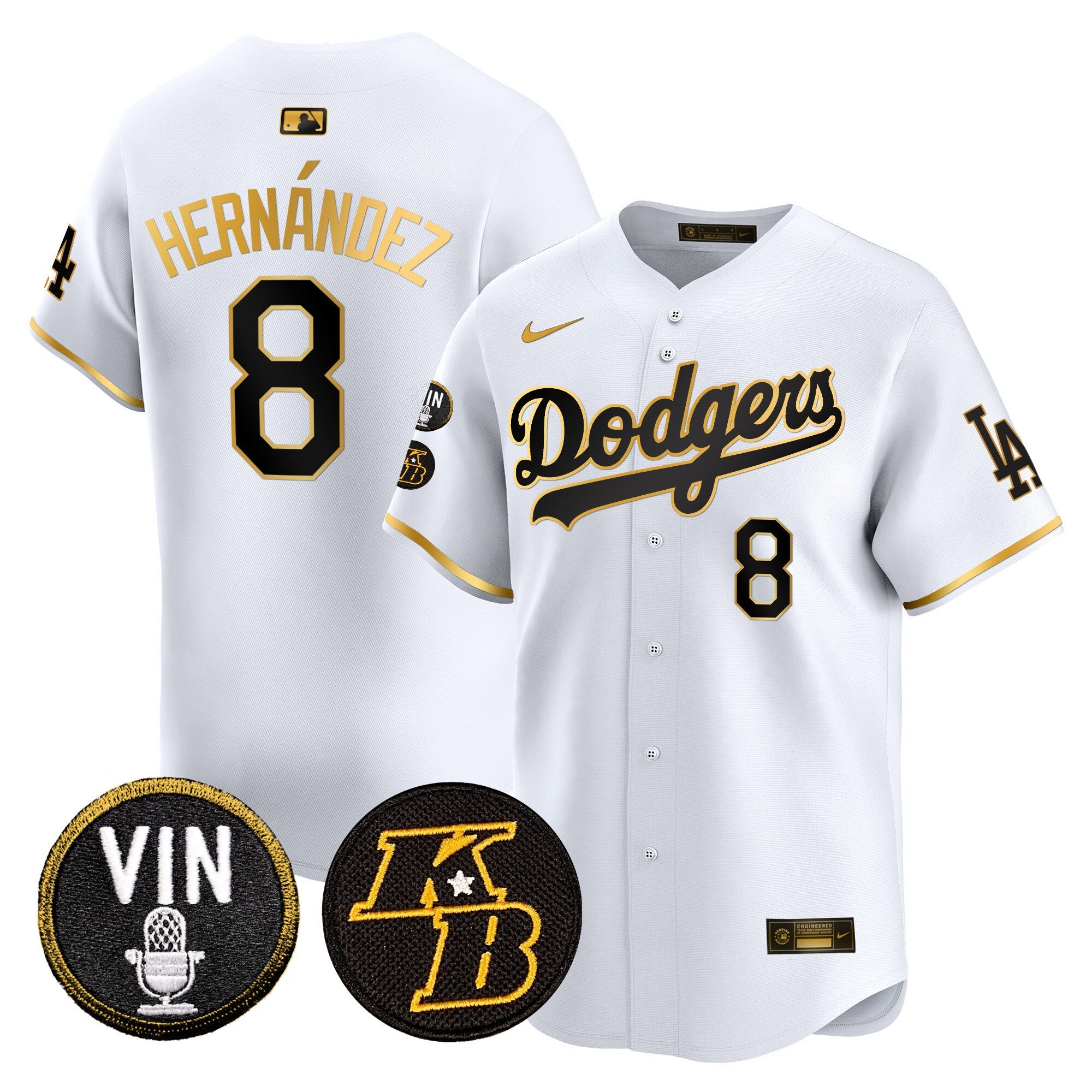 Men’s Vin & Kobe Patch Gold Trim Vapor Premier Limited Jersey