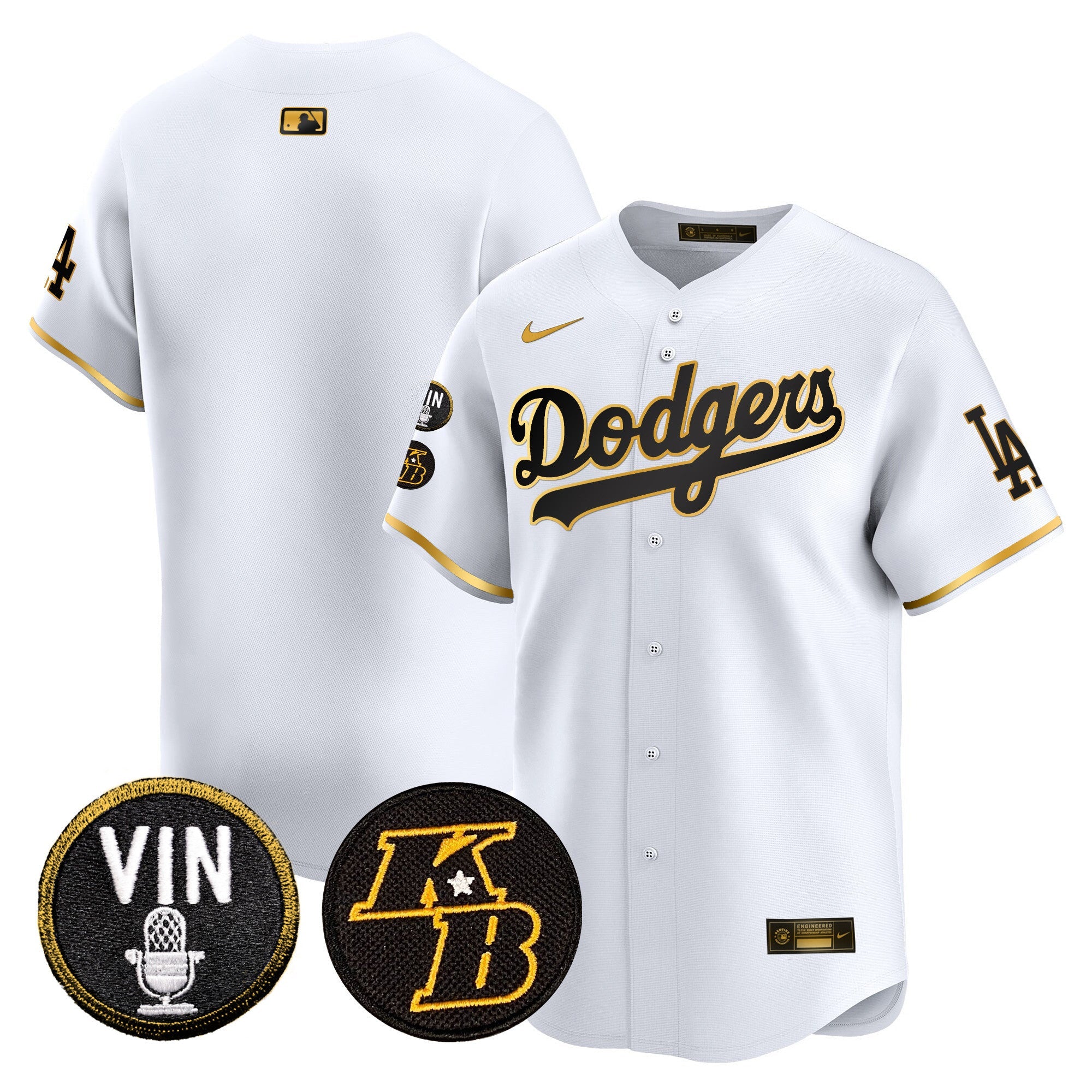 Men’s Vin & Kobe Patch Gold Trim Vapor Premier Limited Jersey