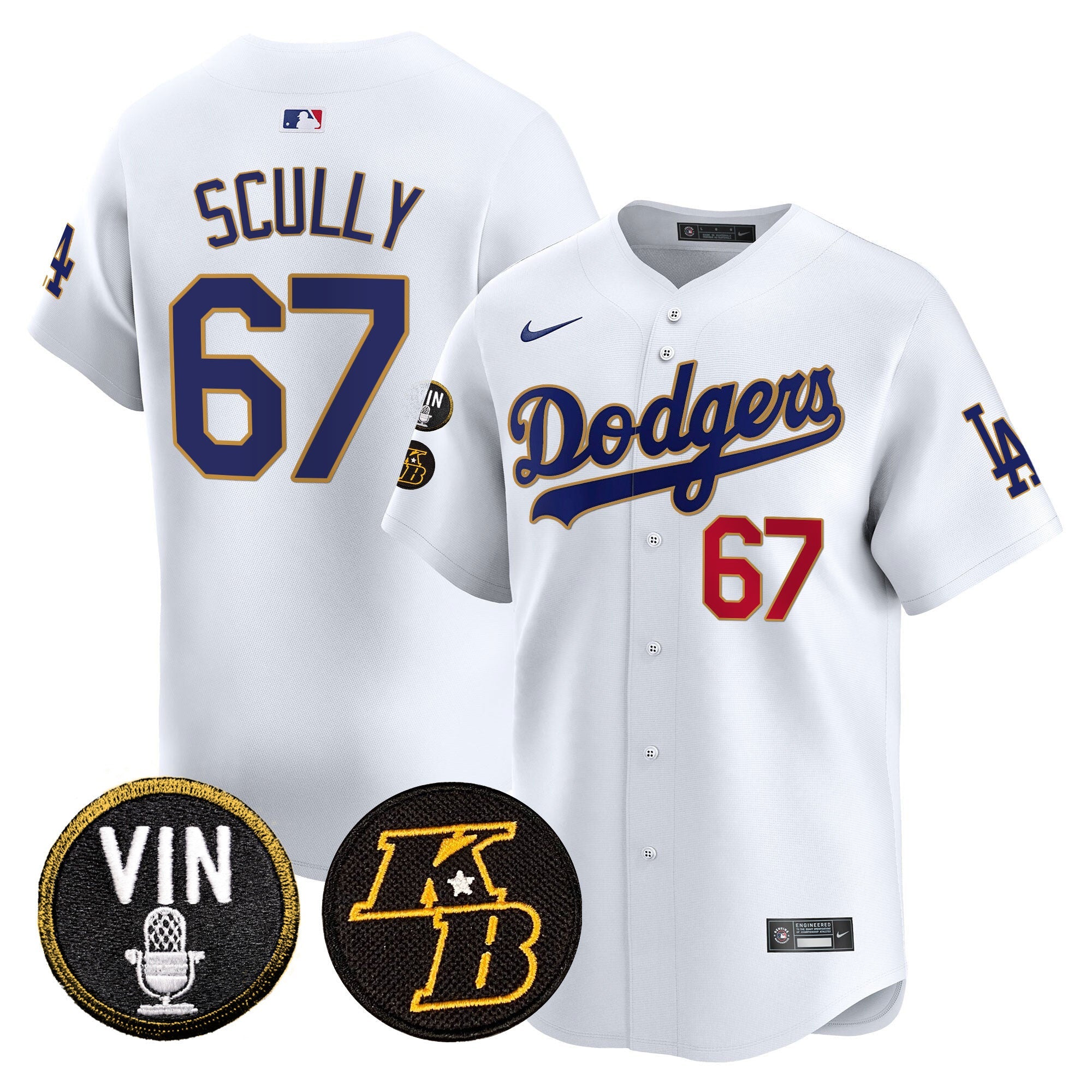 Men’s Vin & Kobe Patch Gold Trim Vapor Premier Limited Jersey