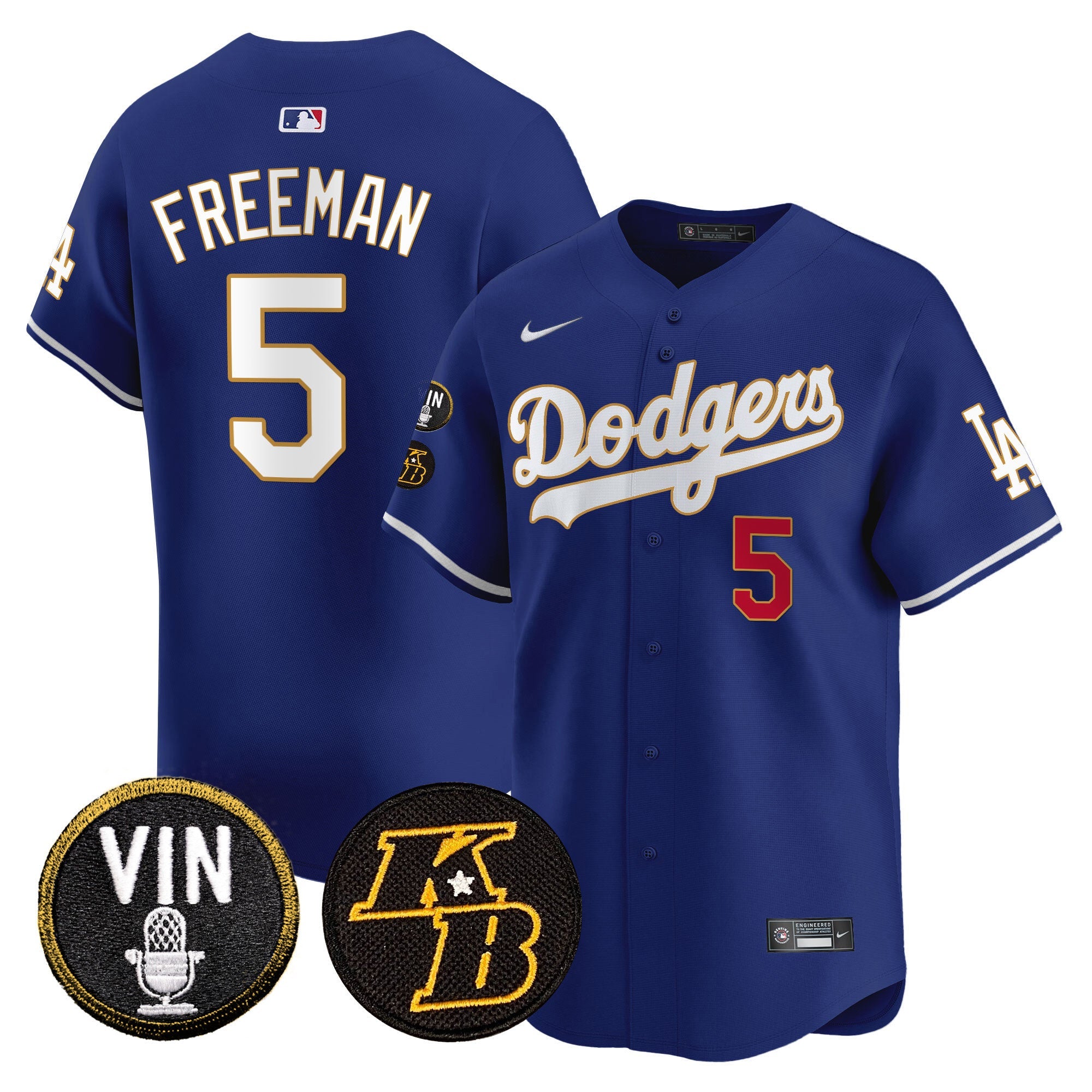 Men’s Vin & Kobe Patch Gold Trim Vapor Premier Limited Jersey