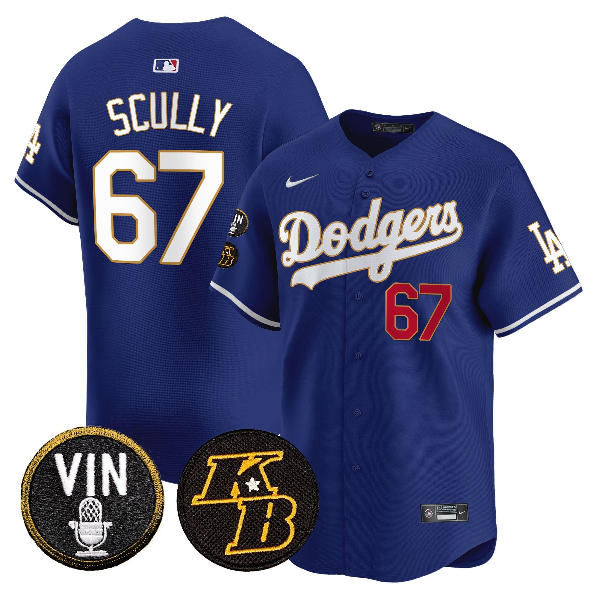 Men’s Vin & Kobe Patch Gold Trim Vapor Premier Limited Jersey