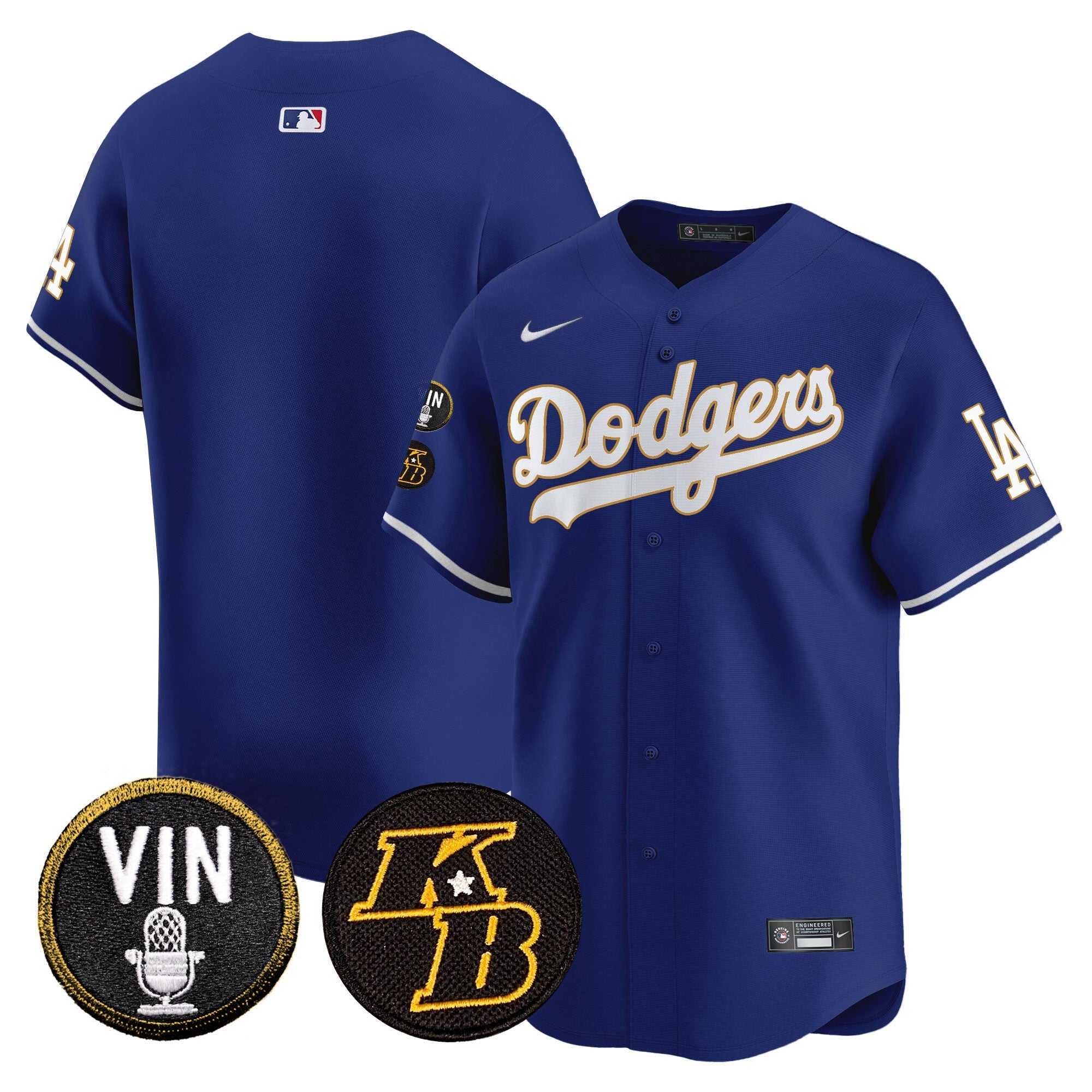 Men’s Vin & Kobe Patch Gold Trim Vapor Premier Limited Jersey