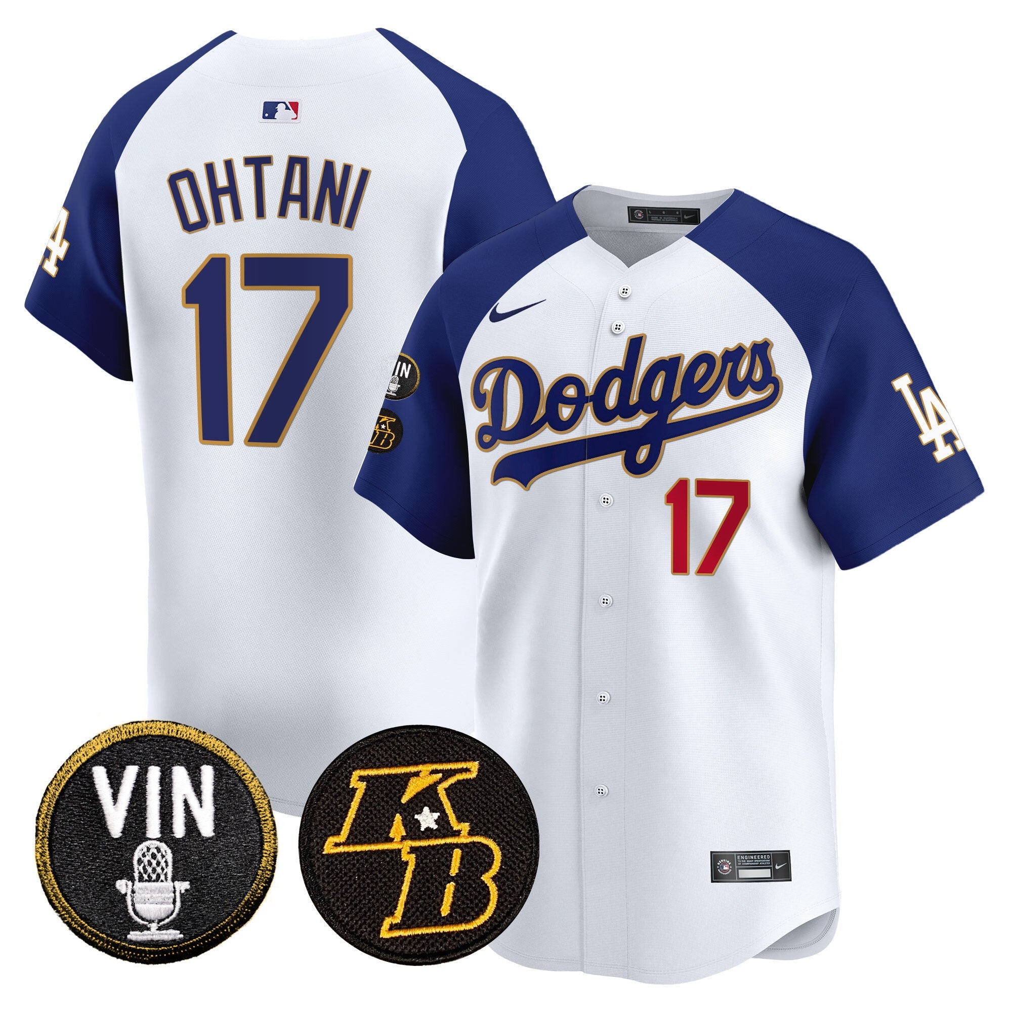 Men’s Vin & Kobe Patch Gold Trim Vapor Premier Limited Jersey