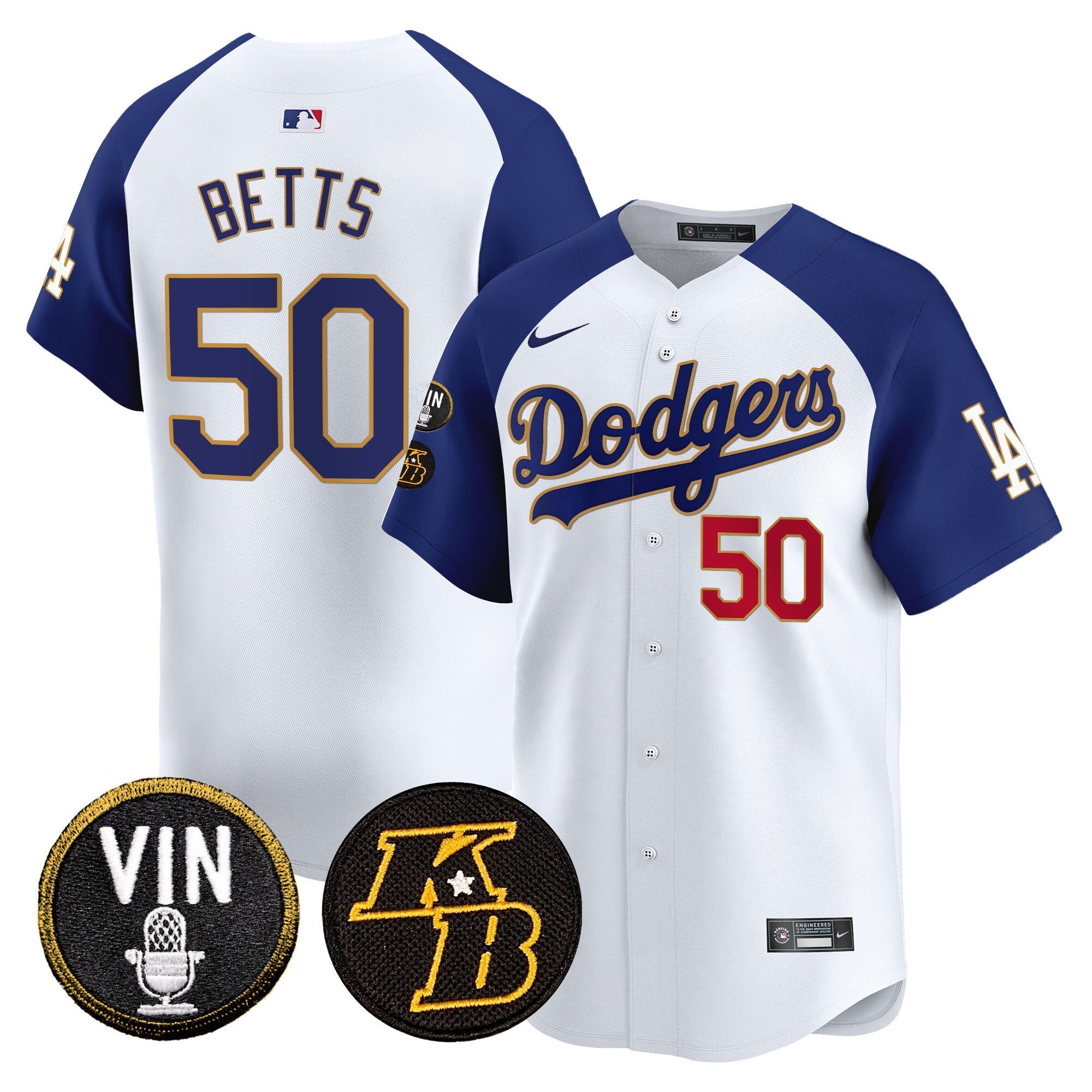 Men’s Vin & Kobe Patch Gold Trim Vapor Premier Limited Jersey