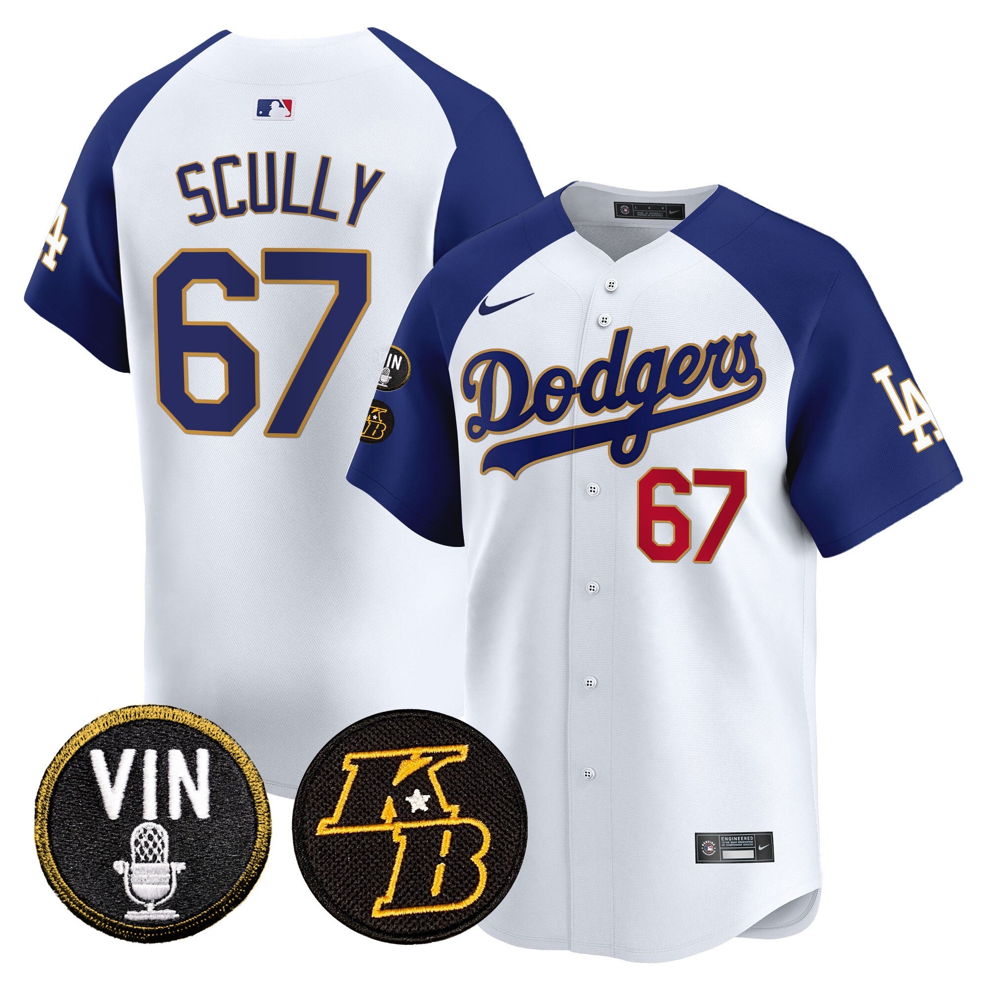 Men’s Vin & Kobe Patch Gold Trim Vapor Premier Limited Jersey