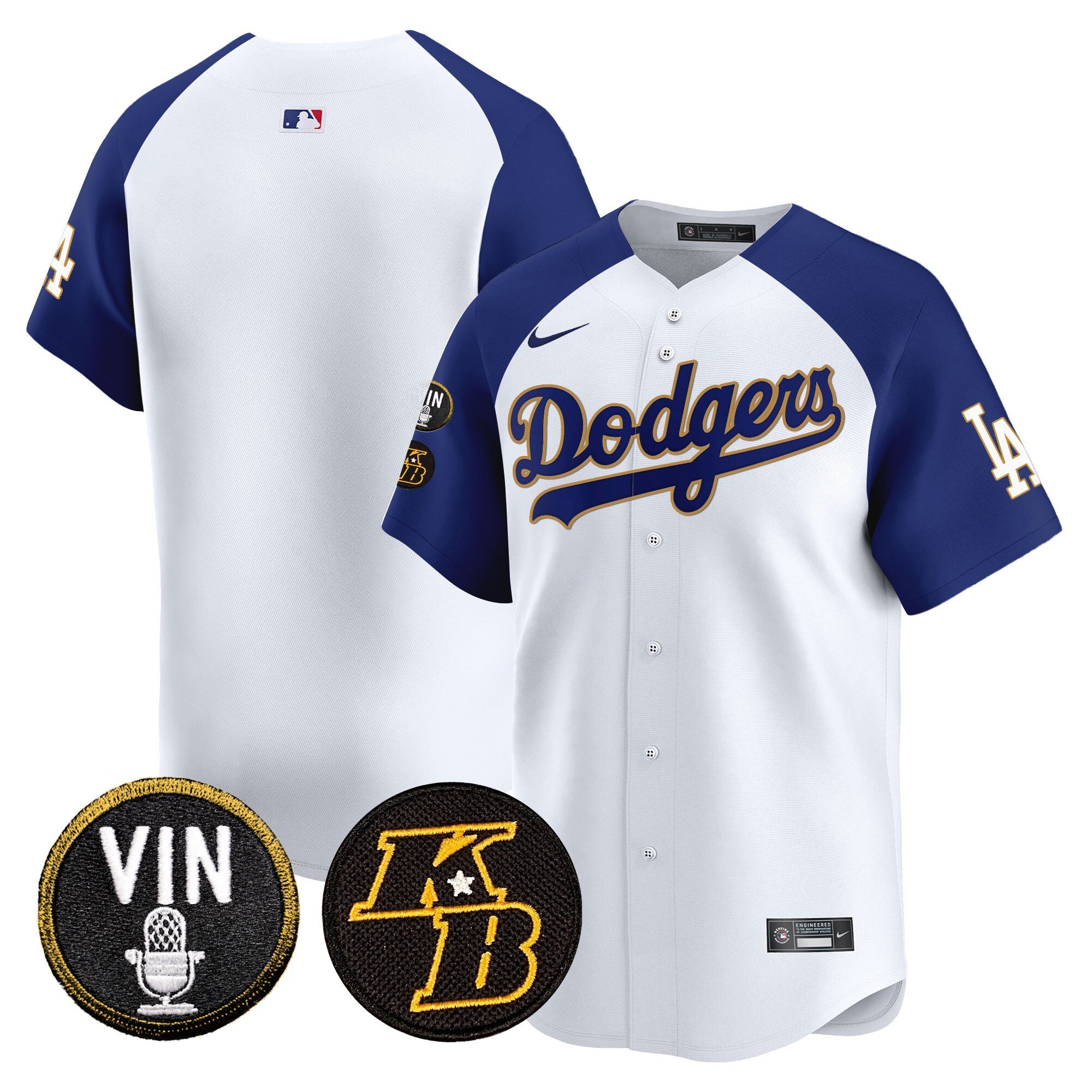 Men’s Vin & Kobe Patch Gold Trim Vapor Premier Limited Jersey