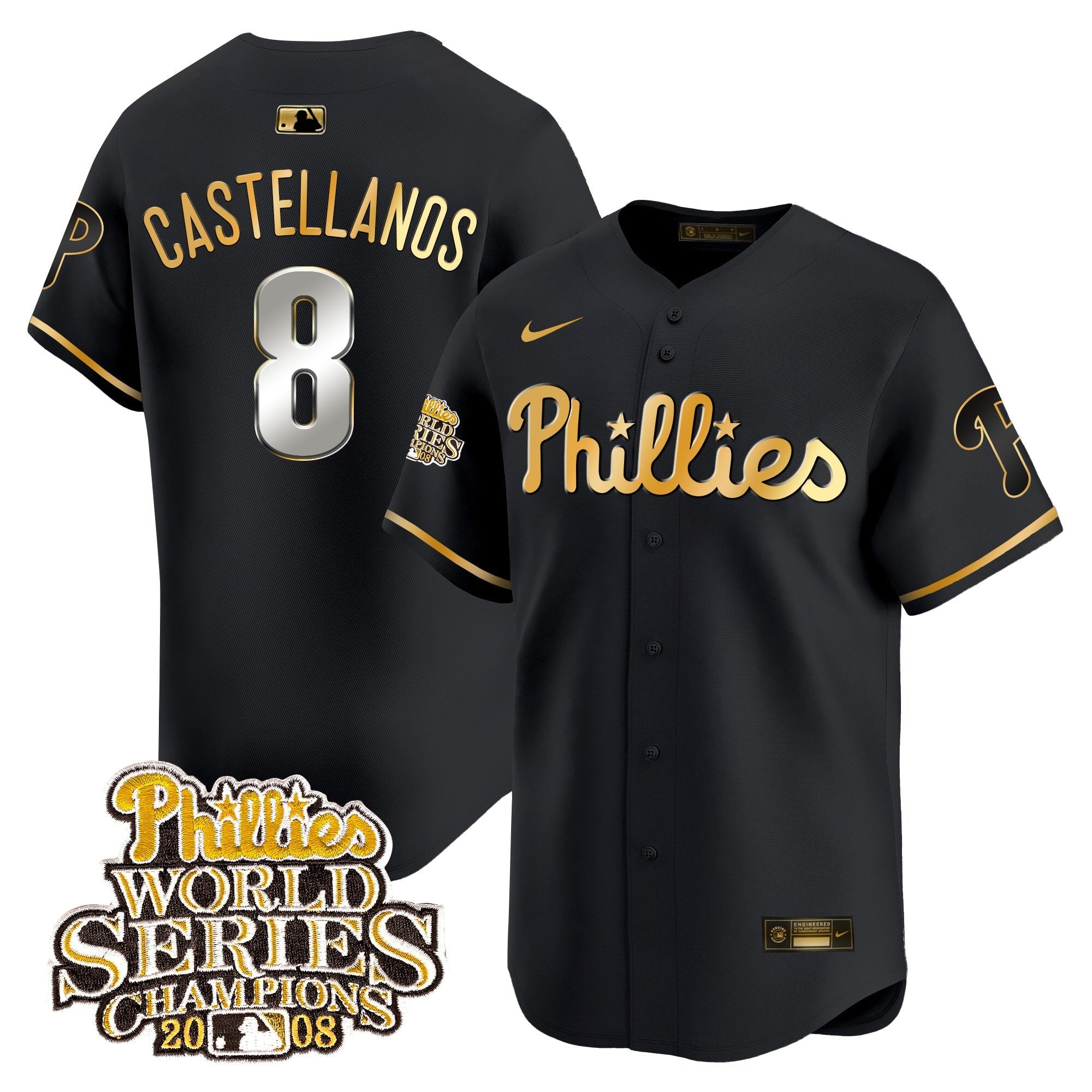 Men’s 2008 World Series Champions Patch Vapor Premier Limited Jersey