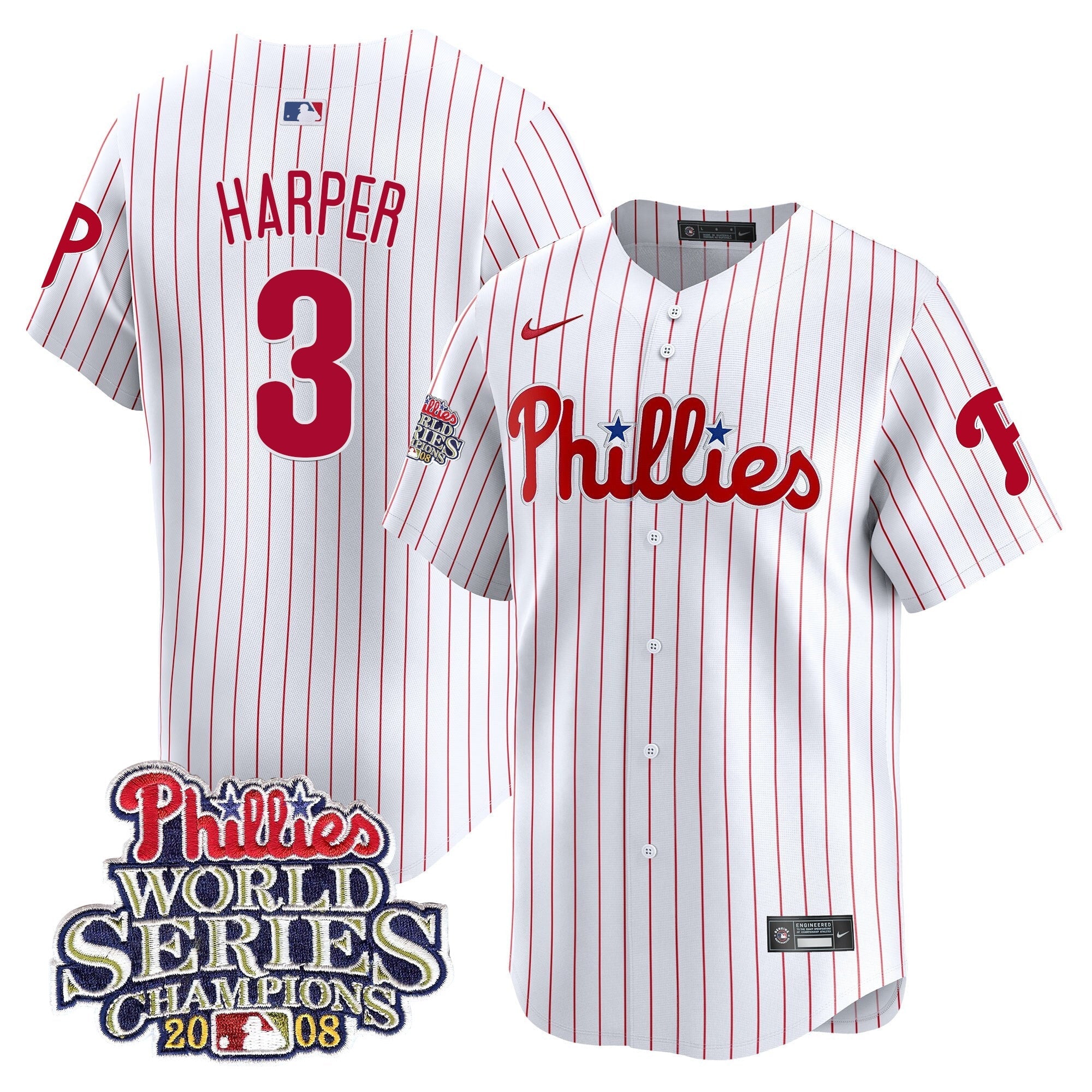 Men’s 2008 World Series Champions Patch Vapor Premier Limited Jersey