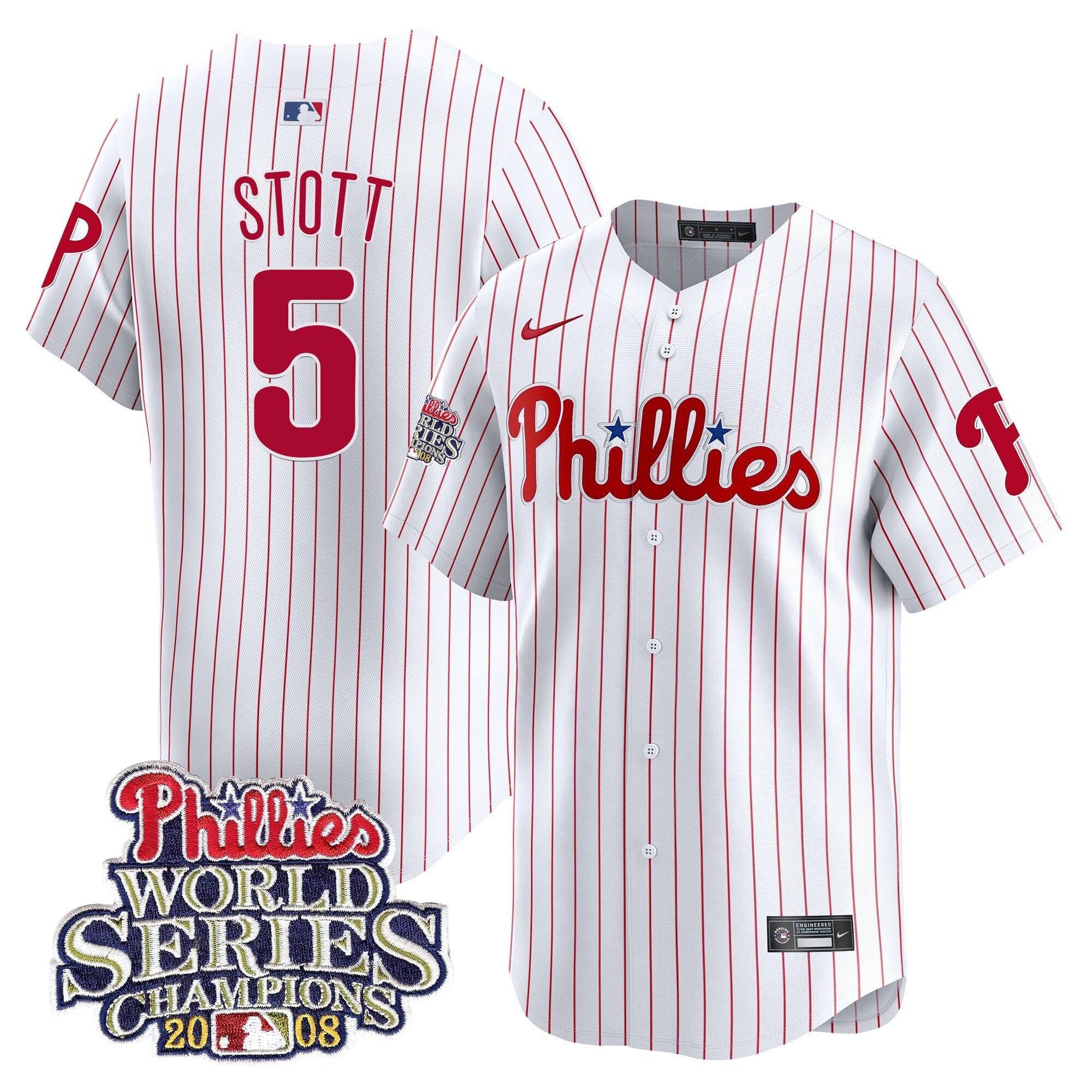 Men’s 2008 World Series Champions Patch Vapor Premier Limited Jersey