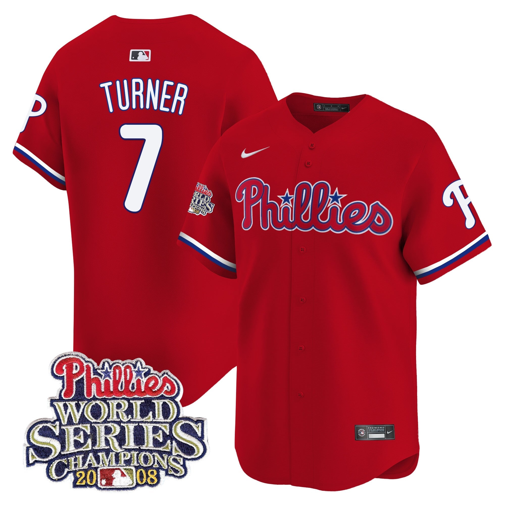 Men’s 2008 World Series Champions Patch Vapor Premier Limited Jersey
