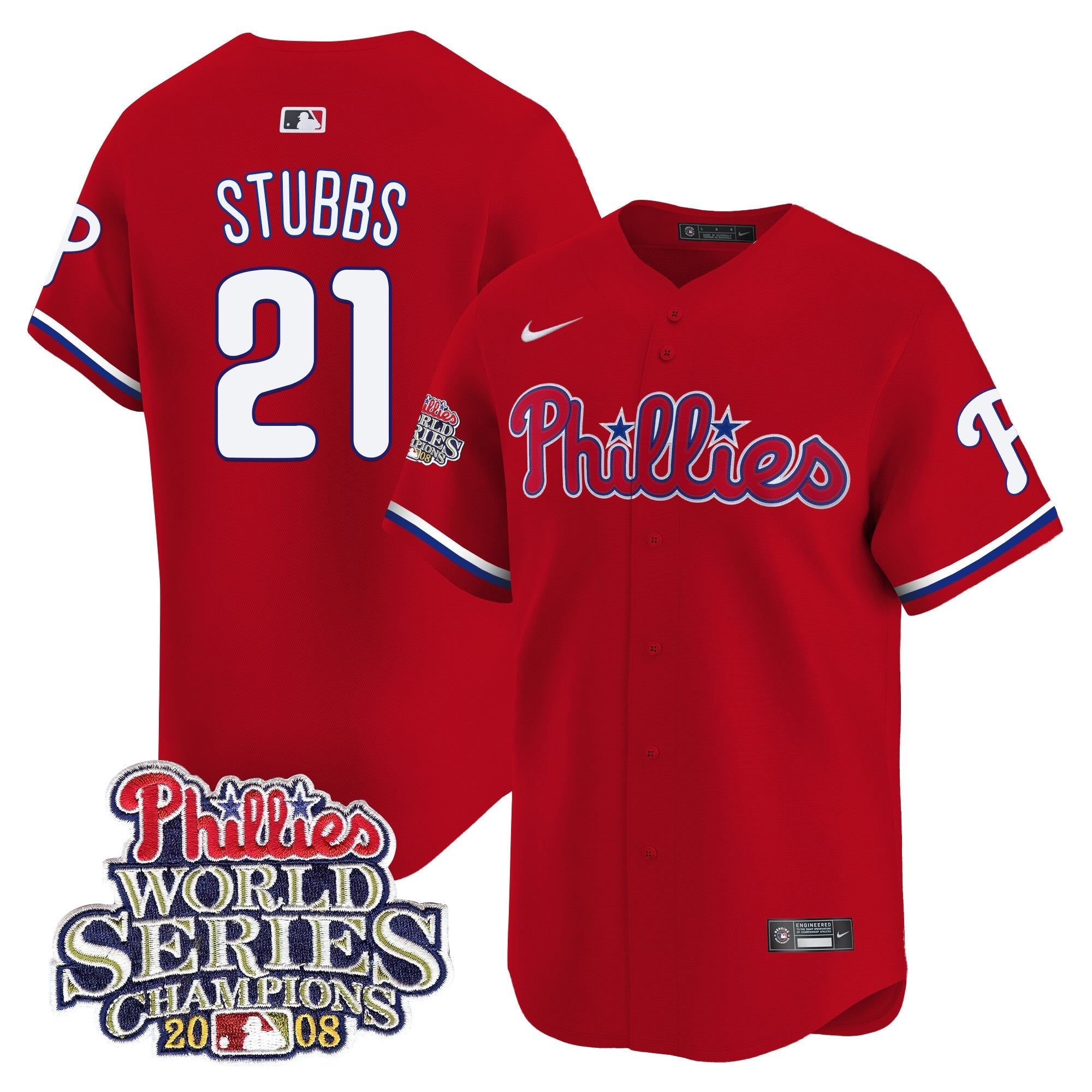 Men’s 2008 World Series Champions Patch Vapor Premier Limited Jersey