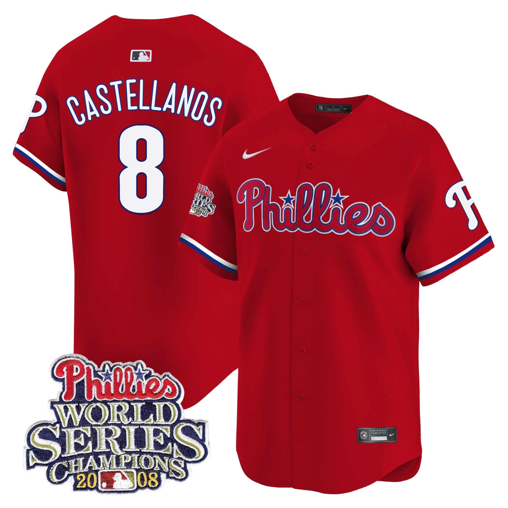 Men’s 2008 World Series Champions Patch Vapor Premier Limited Jersey